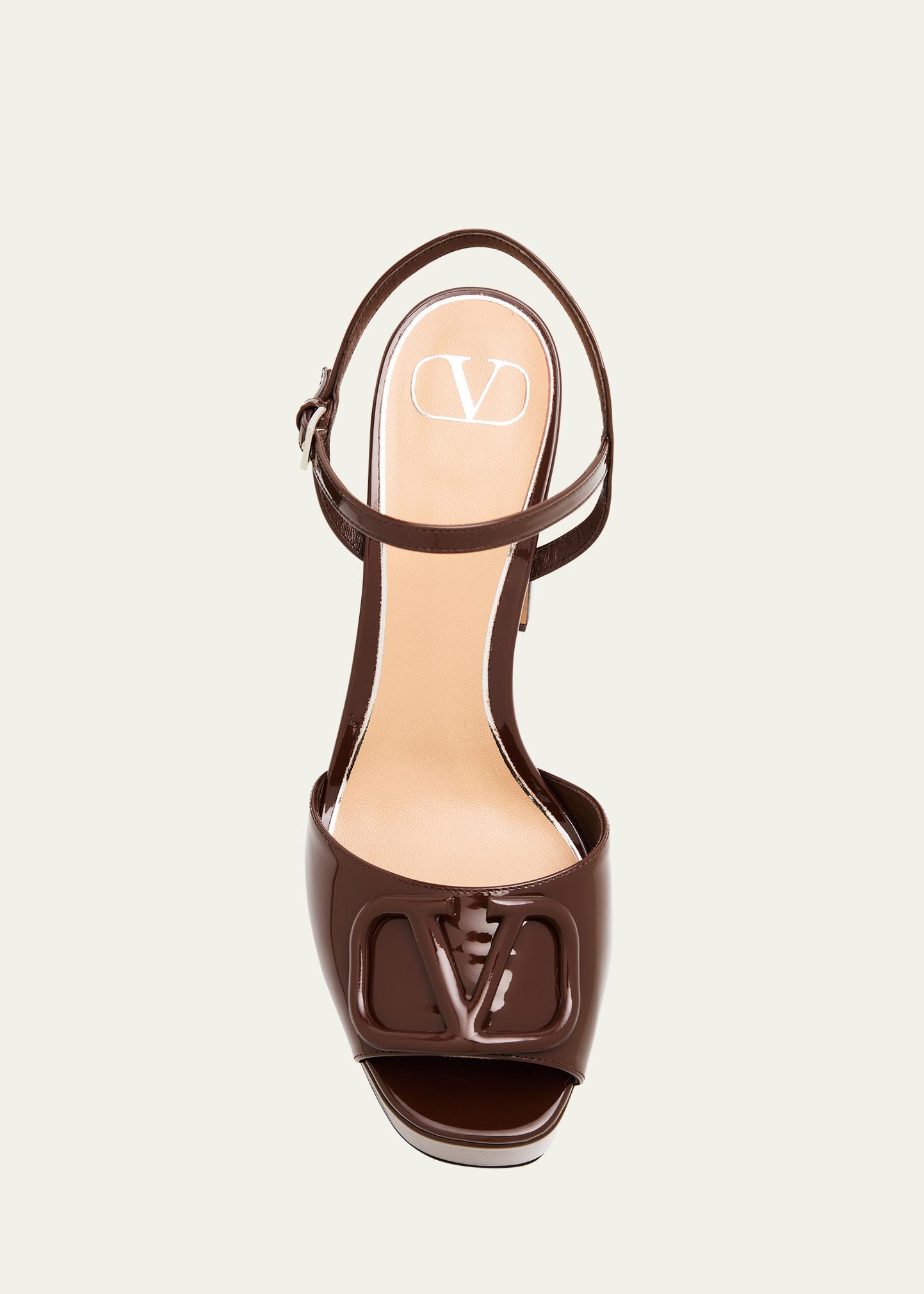 Valentino Garavani VLogo Signature Patent Leather Platform Sandals