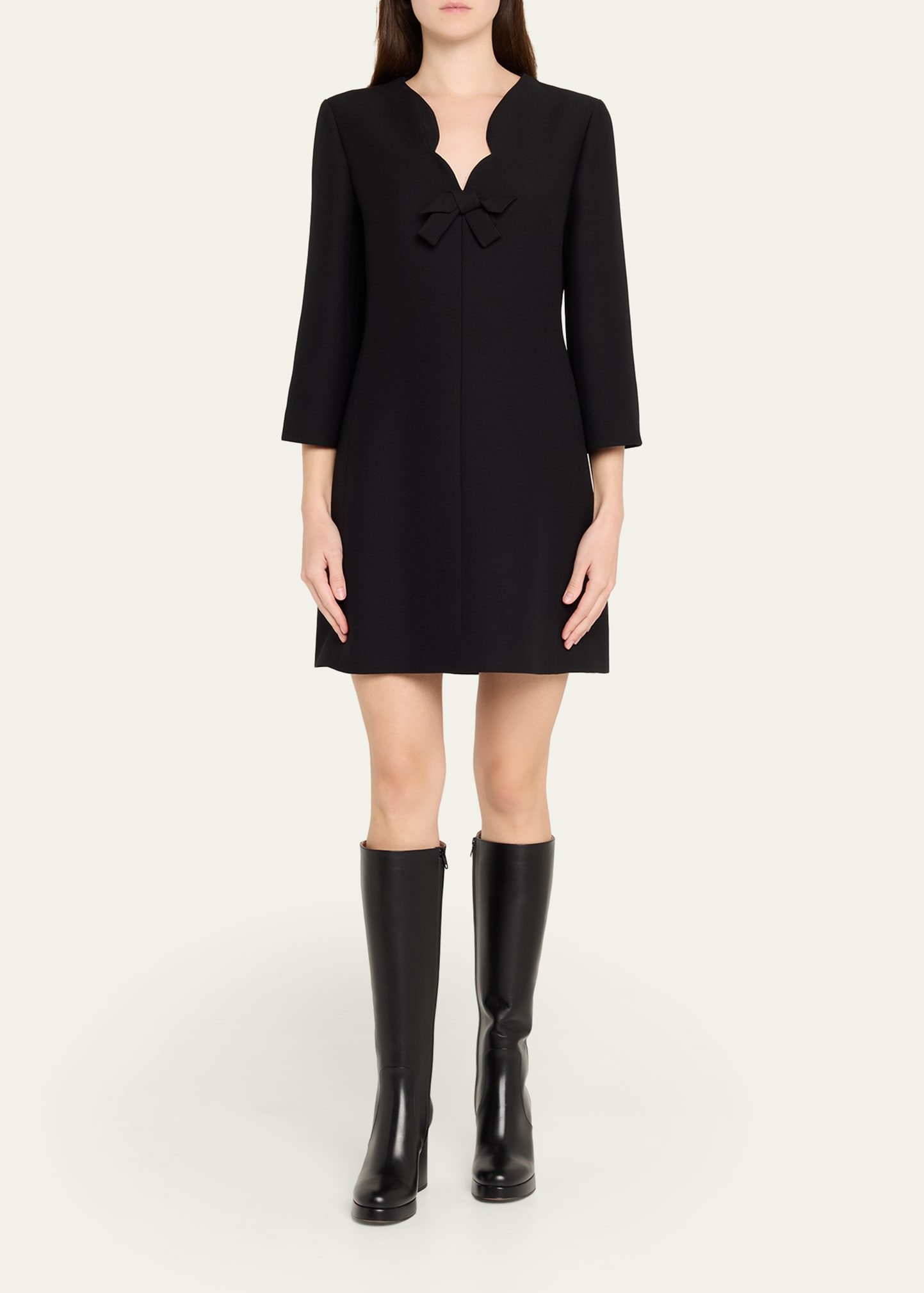 Valentino Garavani 90mm Fawcette Platform Leather Knee-High Boots