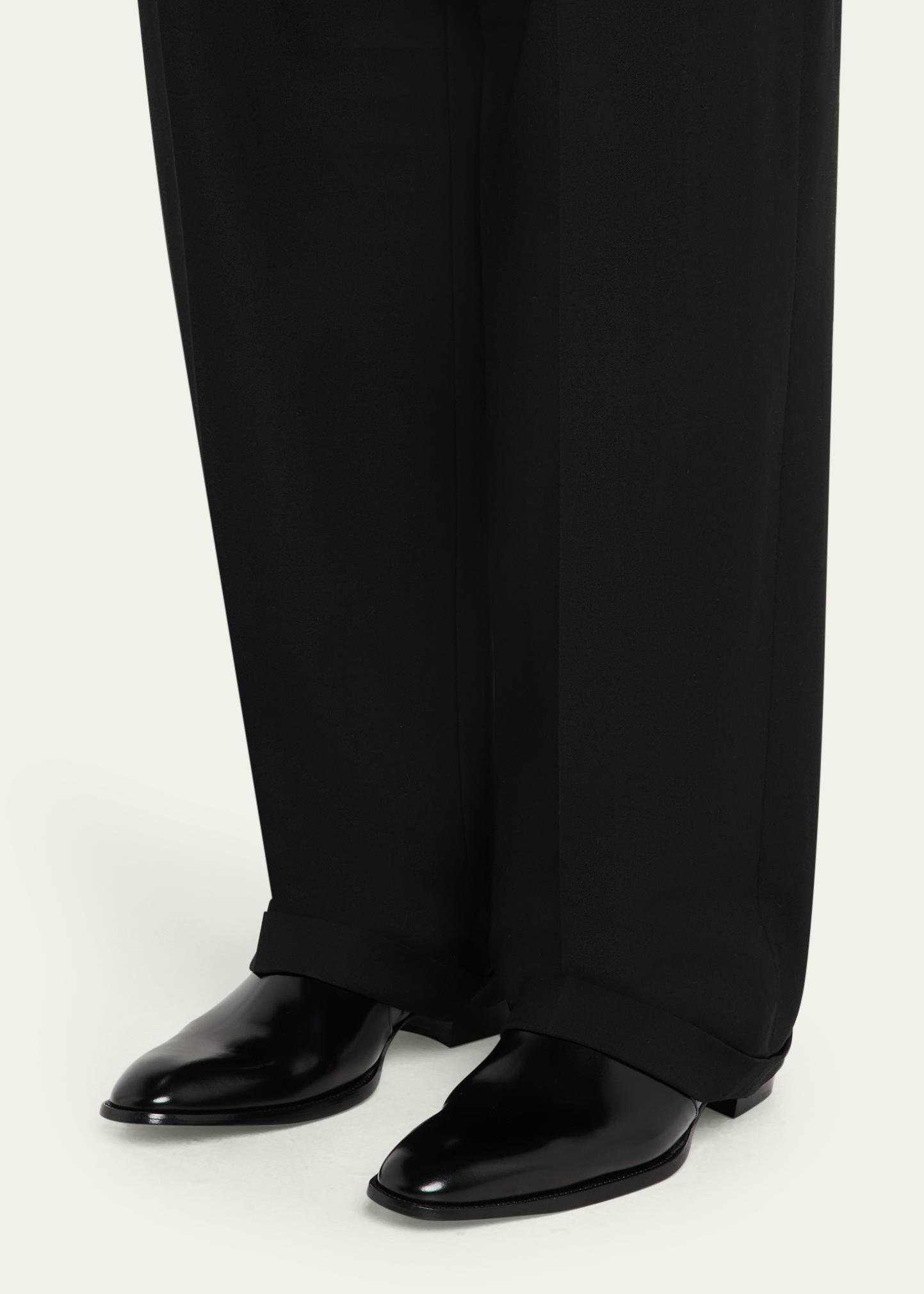 Saint Laurent Men's Roman 35 Leather Side-Zip Ankle Boots
