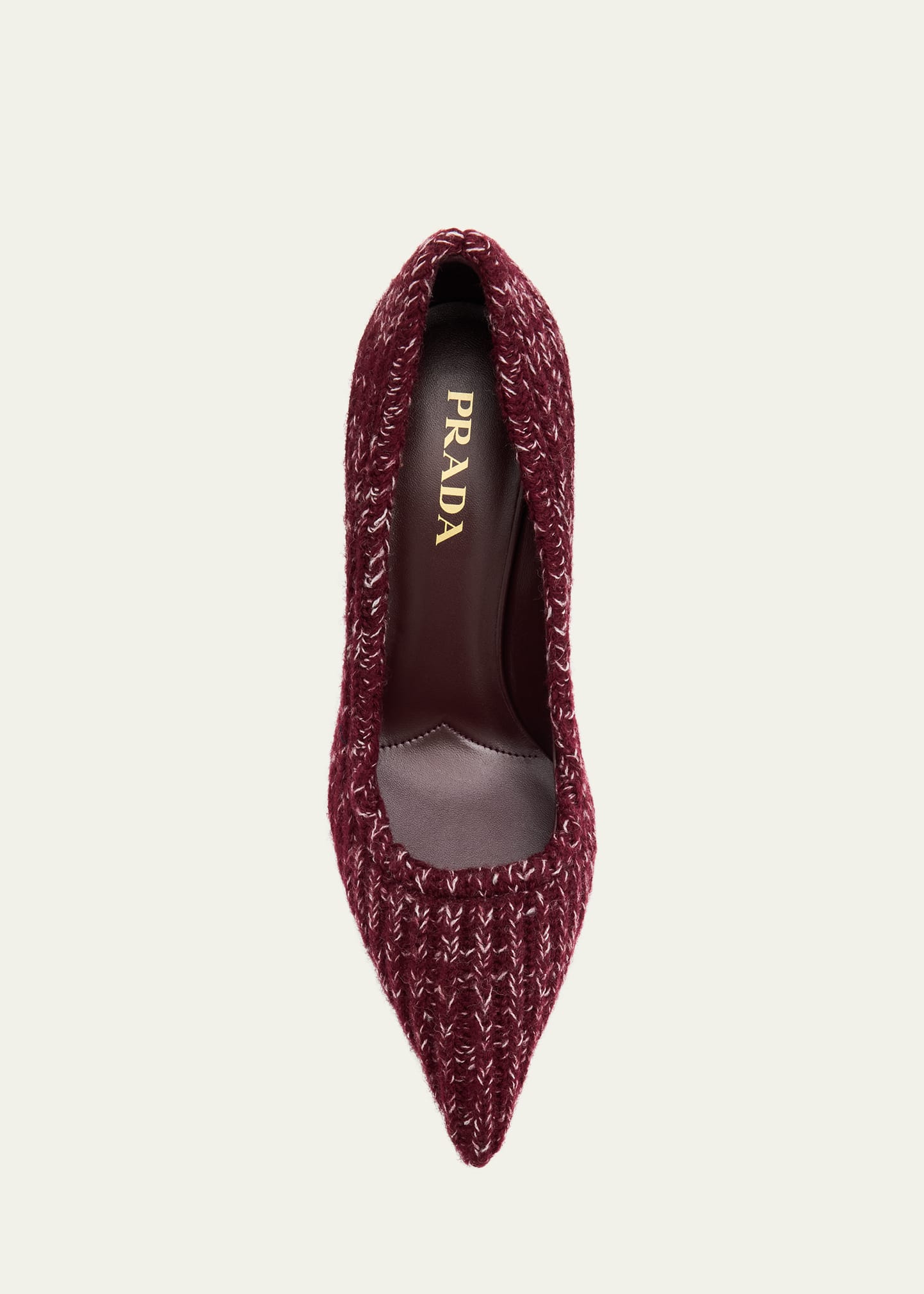 Prada 85mm Knitted Pointed-Toe Pumps - Bergdorf Goodman