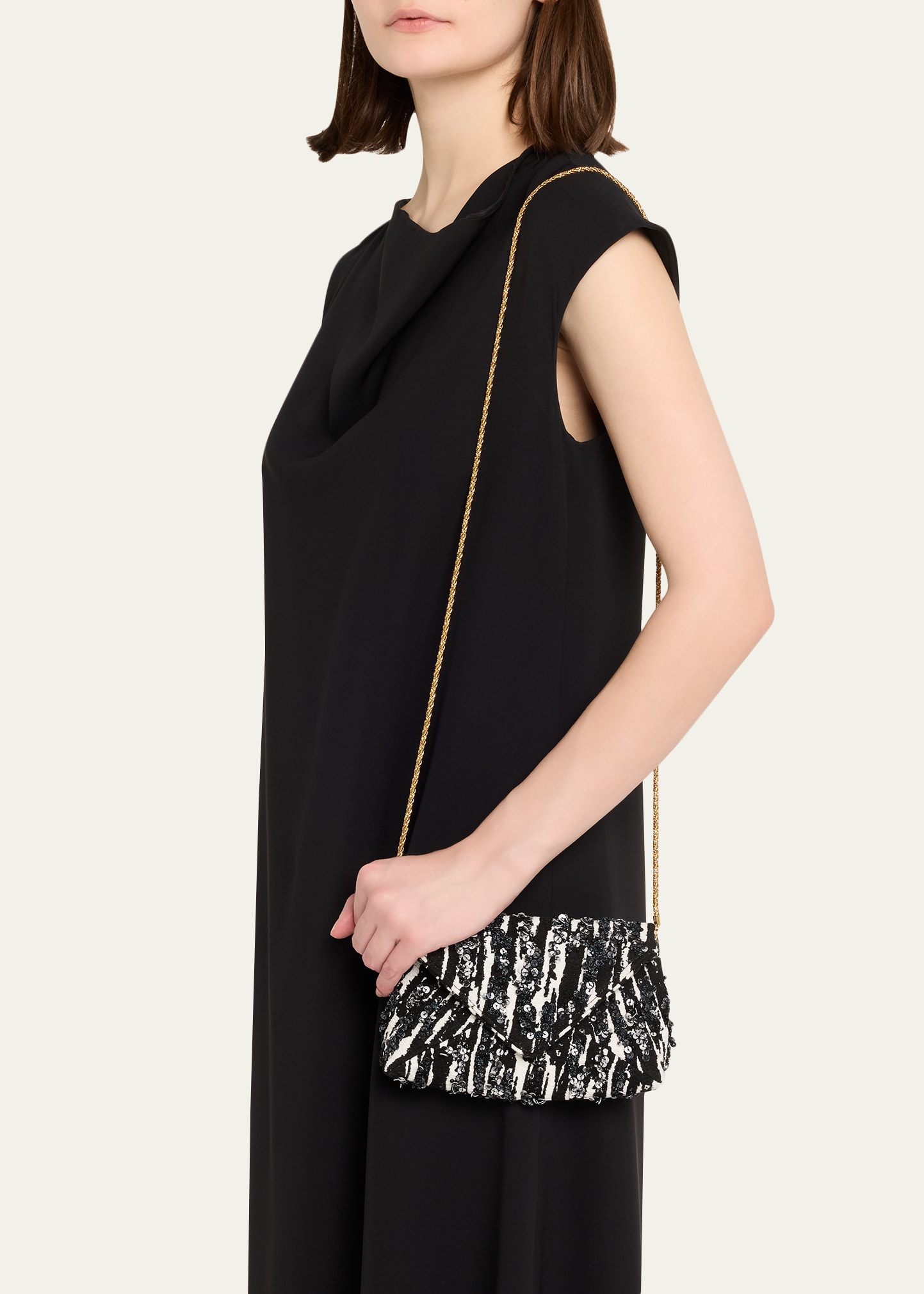 Dries Van Noten Small Sequin Zebra Jacquard Clutch Bag - Bergdorf