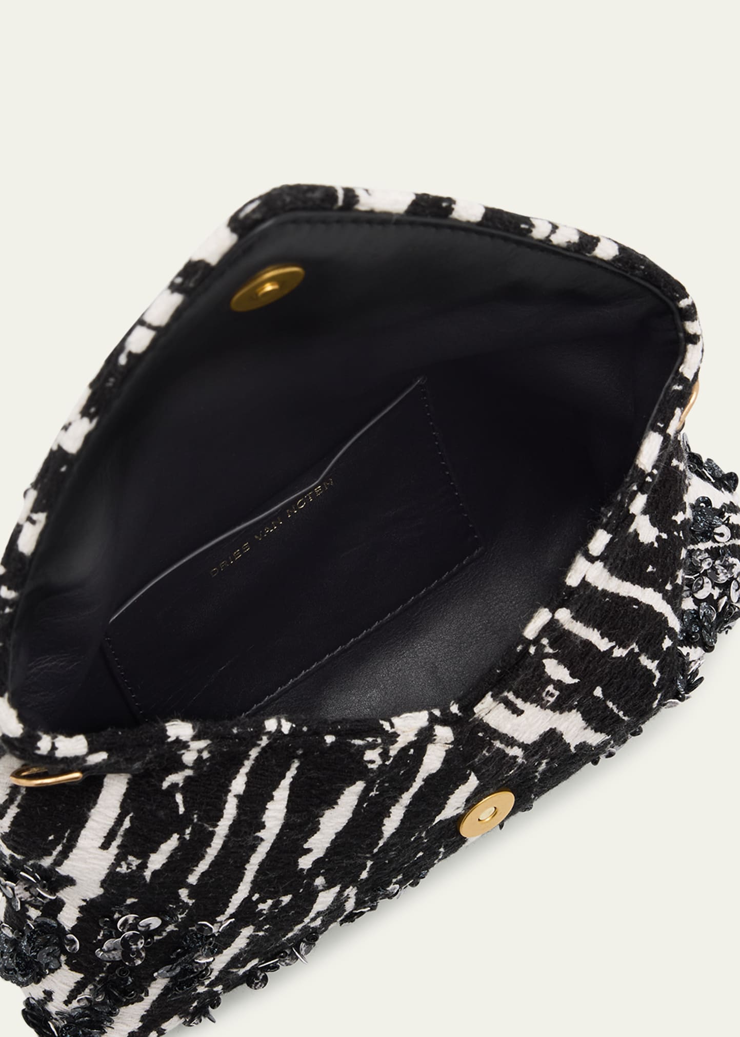 Dries Van Noten Small Sequin Zebra Jacquard Clutch Bag - Bergdorf