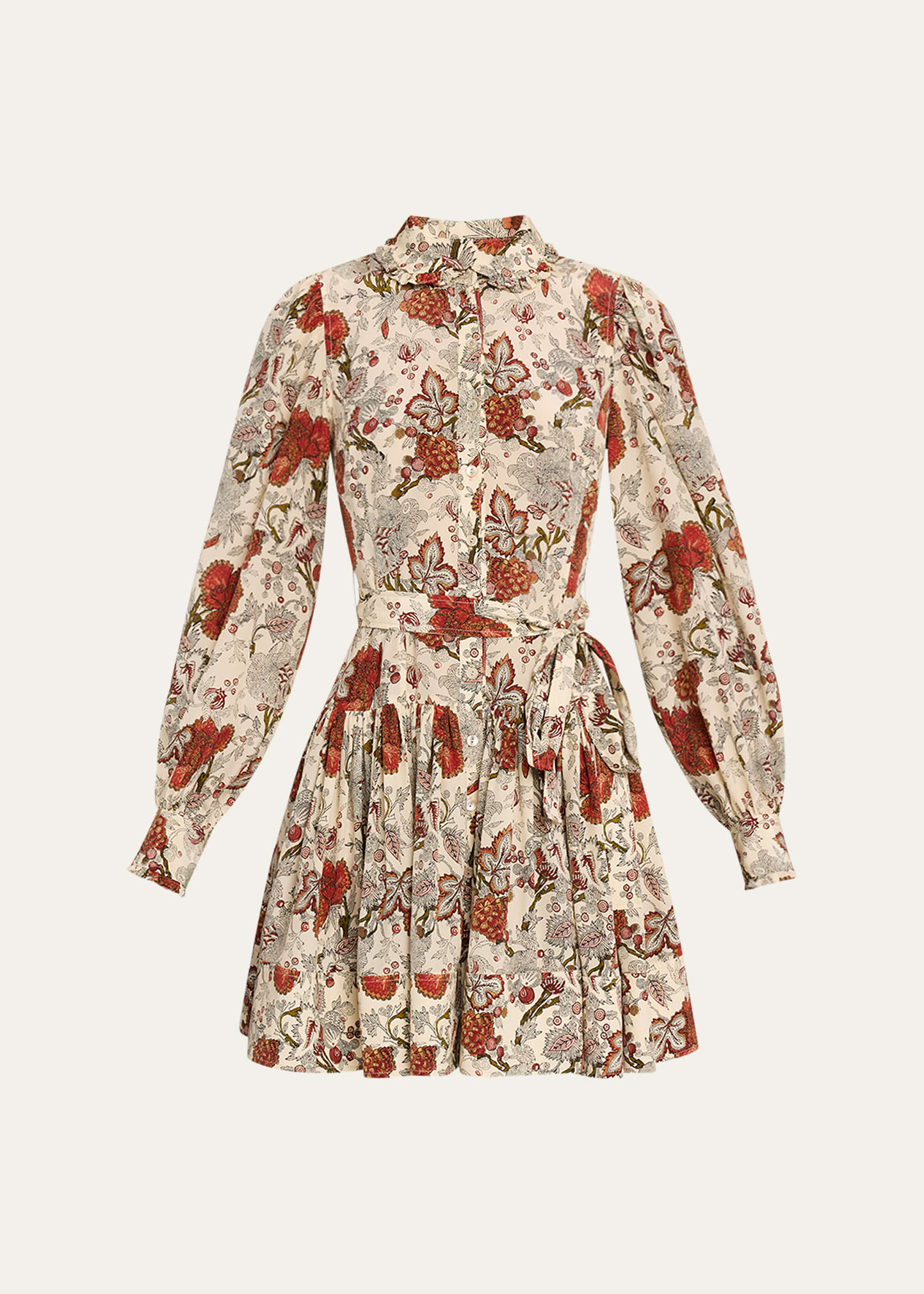 ulla johnson simona silk long sleeve mini dress Simona Silk Mini Dress