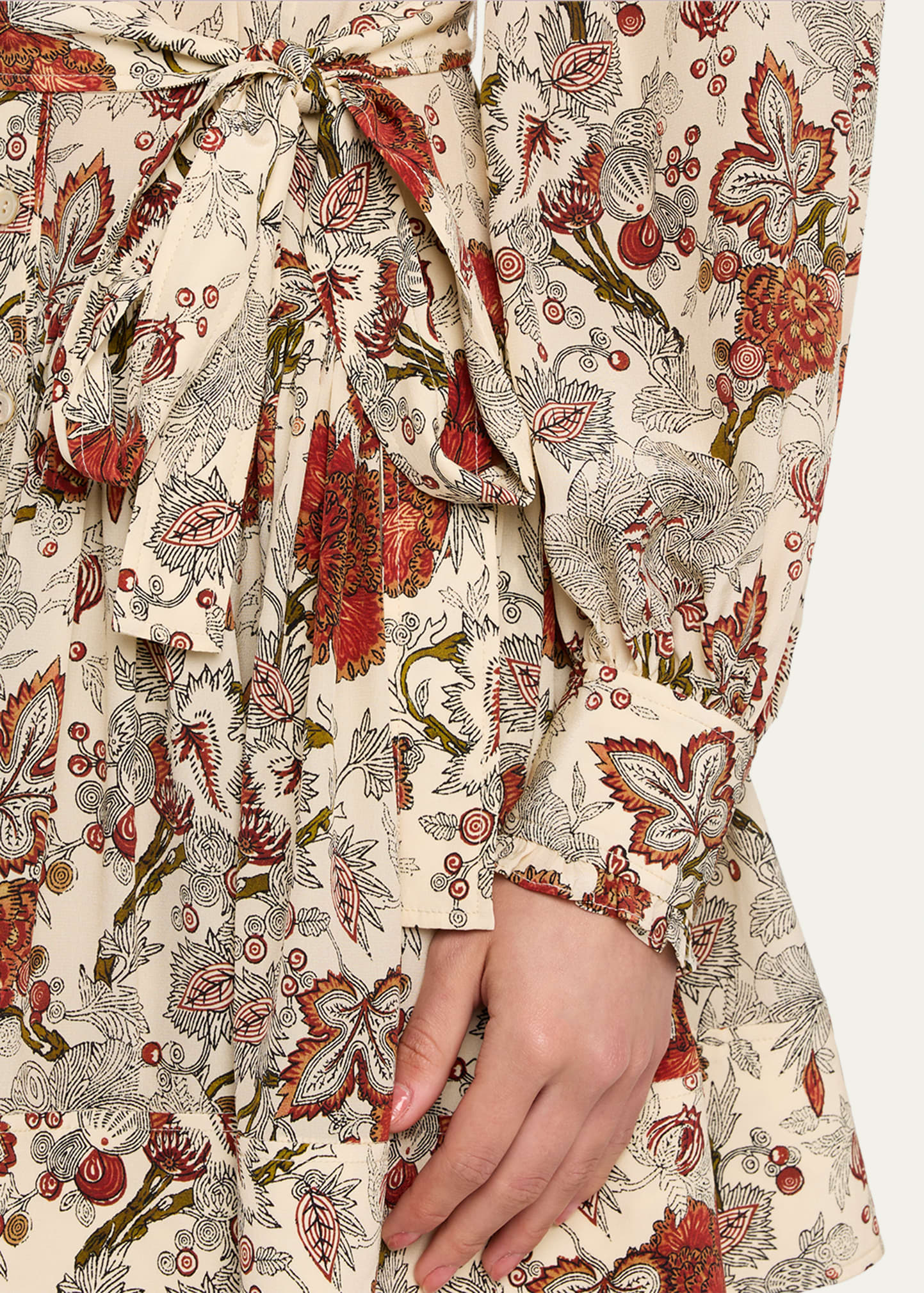ulla johnson simona silk long sleeve mini dress Ulla Johnson Simona Silk Long Sleeve Mini Dress