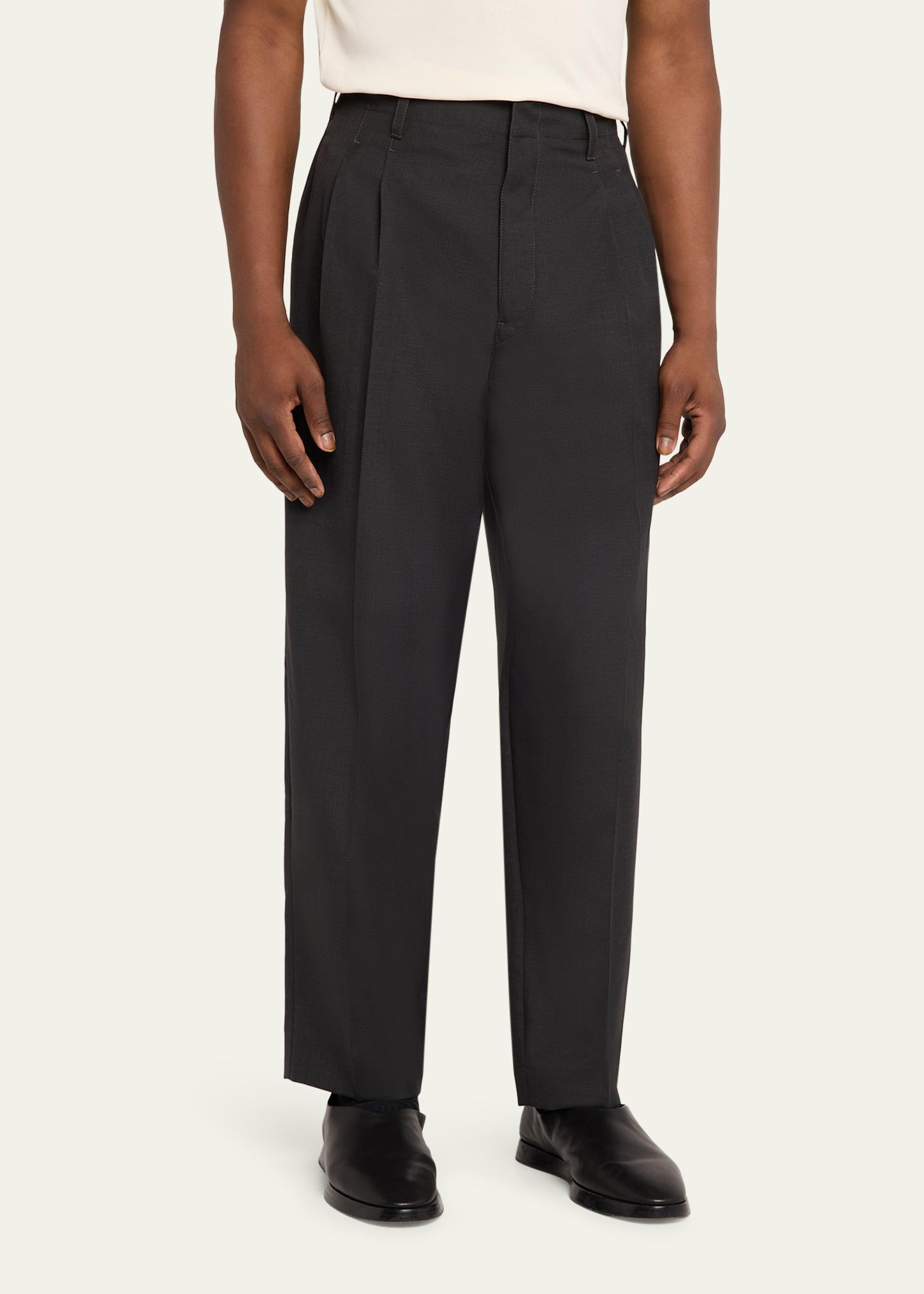 25aw Lemaire PLEATED PANTS ウールスラックス LEMAIRE Men's Tropical Polyester and Wool Pleated Pants - Bergdorf