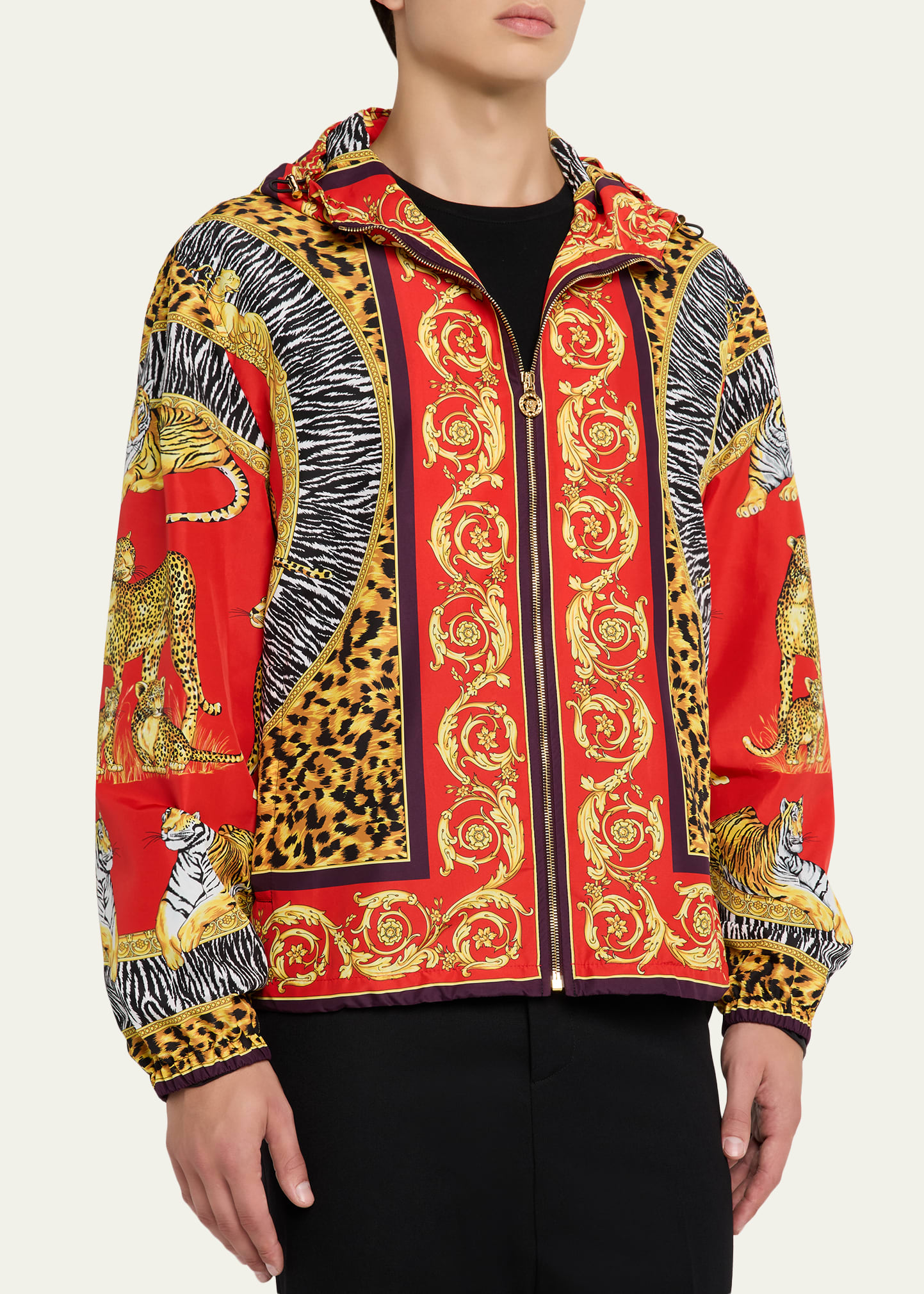 Versace Men's Wild Cat Full-Zip Hooded Jacket - Bergdorf Goodman