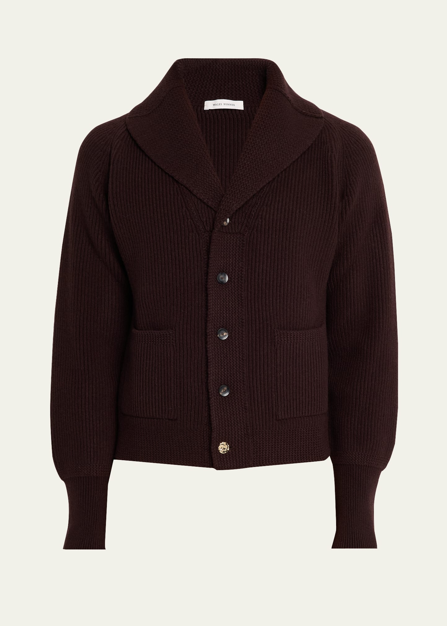 トップス wales bonner cardigan Wales Bonner Men's The Solace Merino Wool Rib-Knit Cardigan