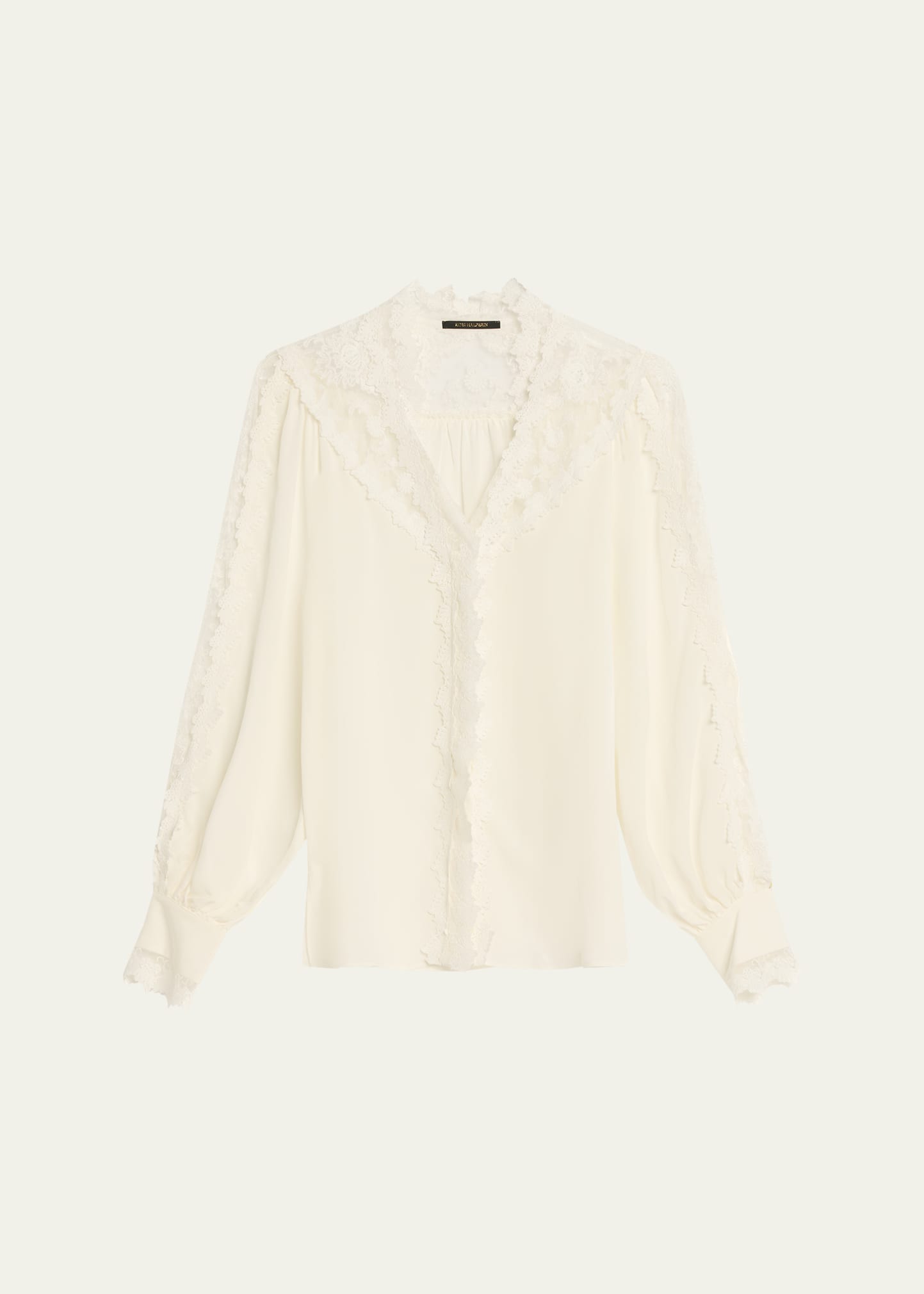 Kobi Halperin Miguel Embroidered Sheer-Inset Silk Blouse