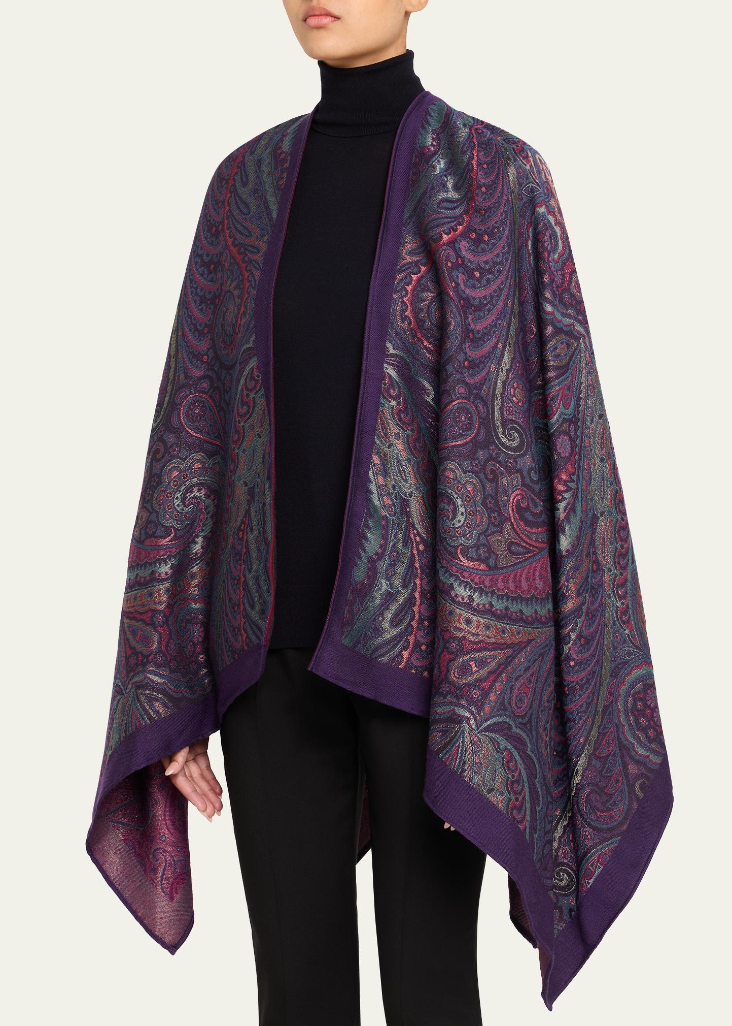 Etro Wool-Blend Jacquard Cape - Bergdorf Goodman