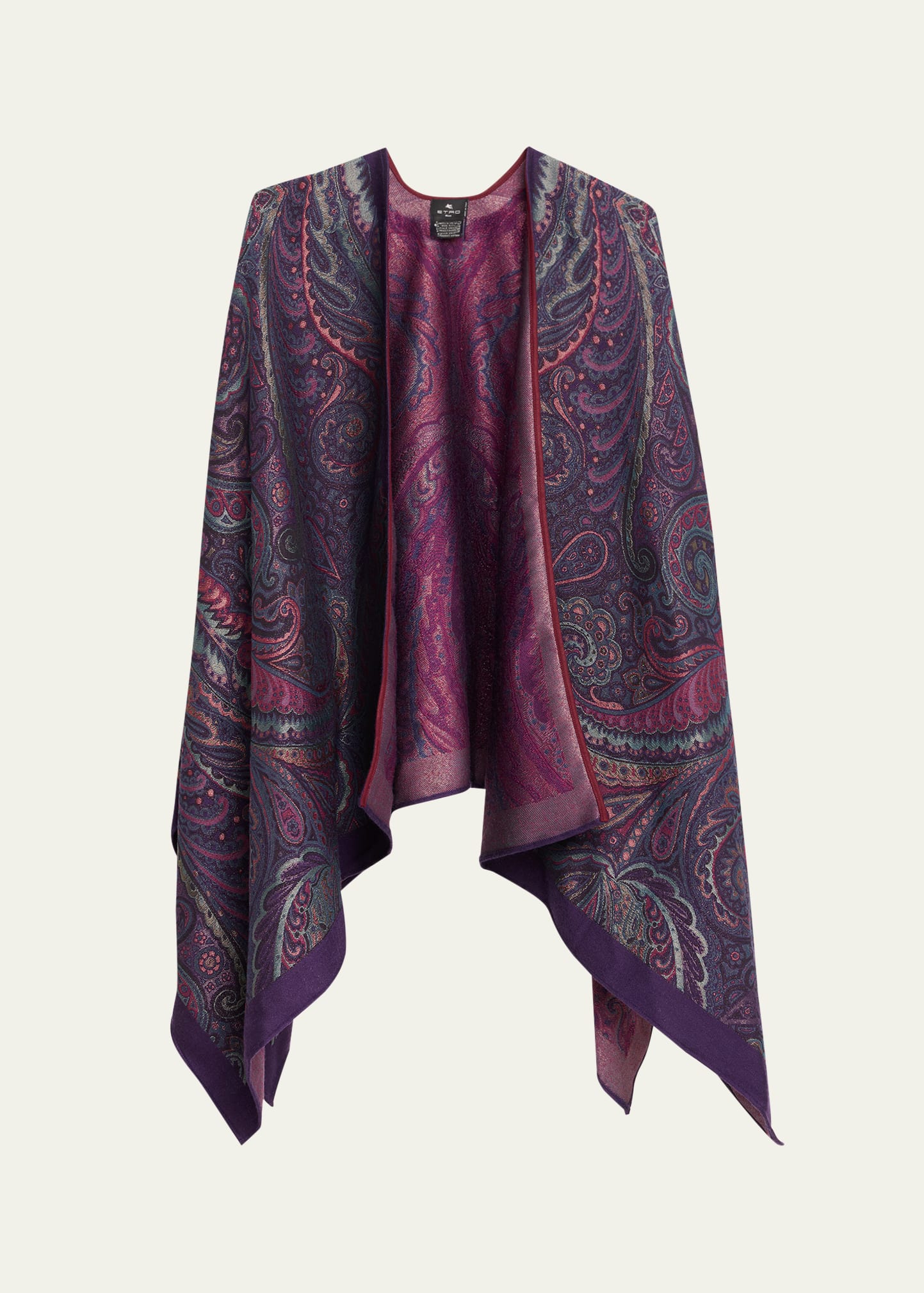 Etro Wool-Blend Jacquard Cape - Bergdorf Goodman