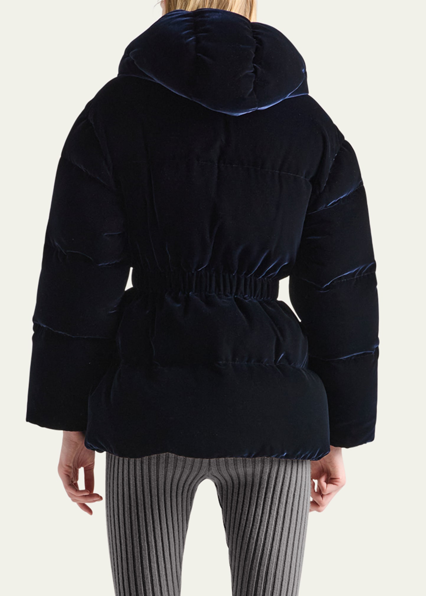 Prada Cinched Velvet Puffer Jacket - Bergdorf Goodman