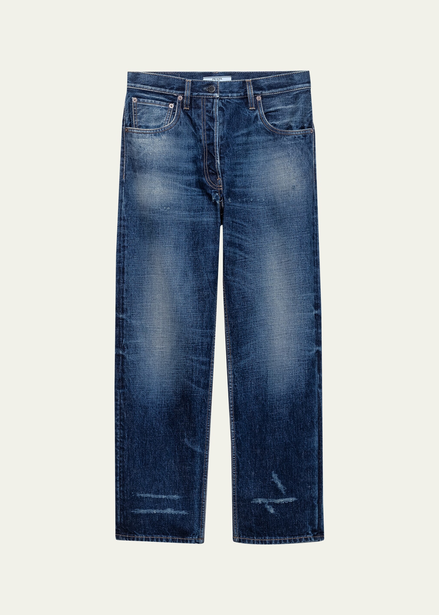 PRADA テイパード ジーンズ 美品 SALE‼️ Prada Distressed Straight-Leg Jeans - Bergdorf Goodman