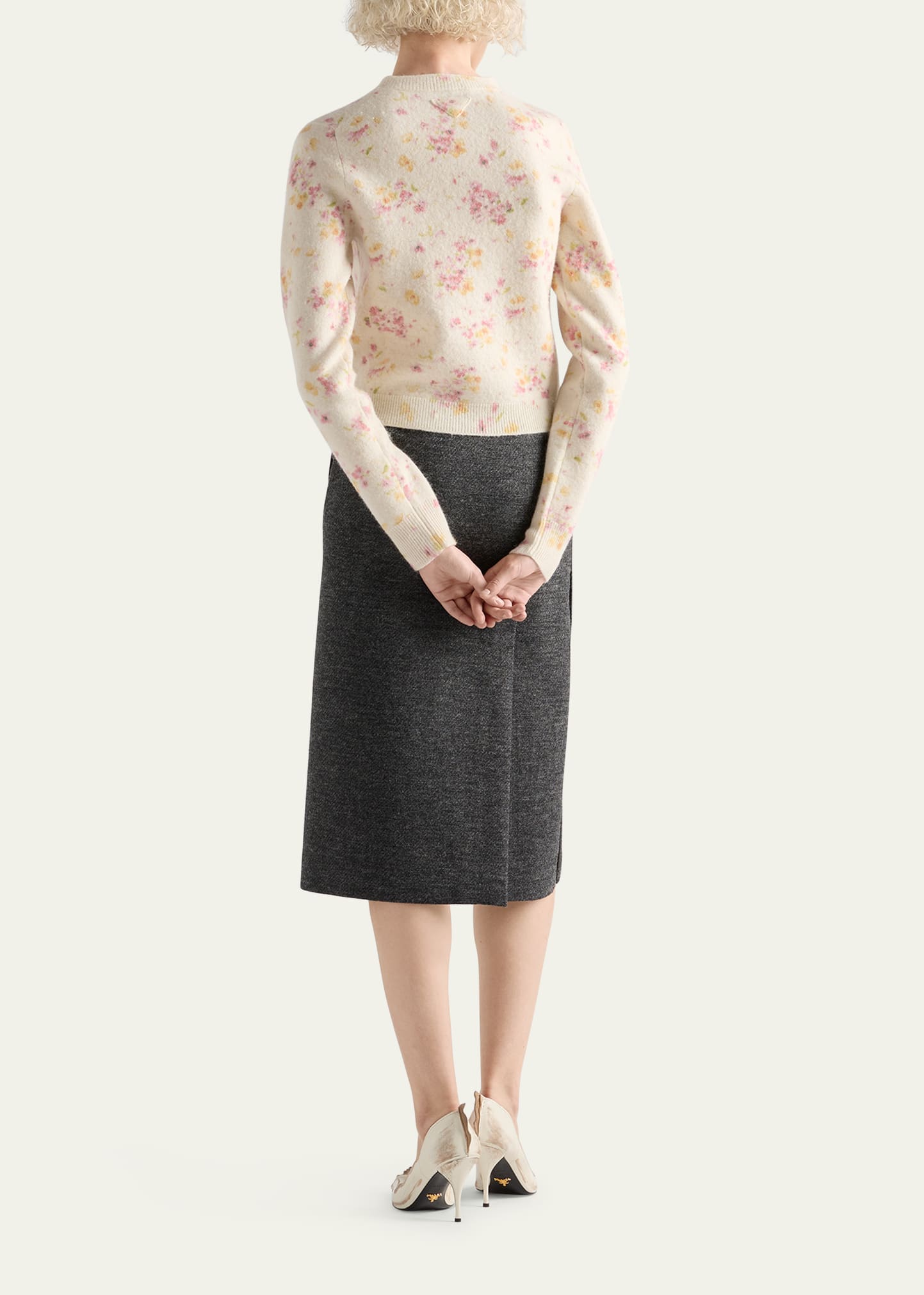 Prada Floral Crewneck Cardigan - Bergdorf Goodman