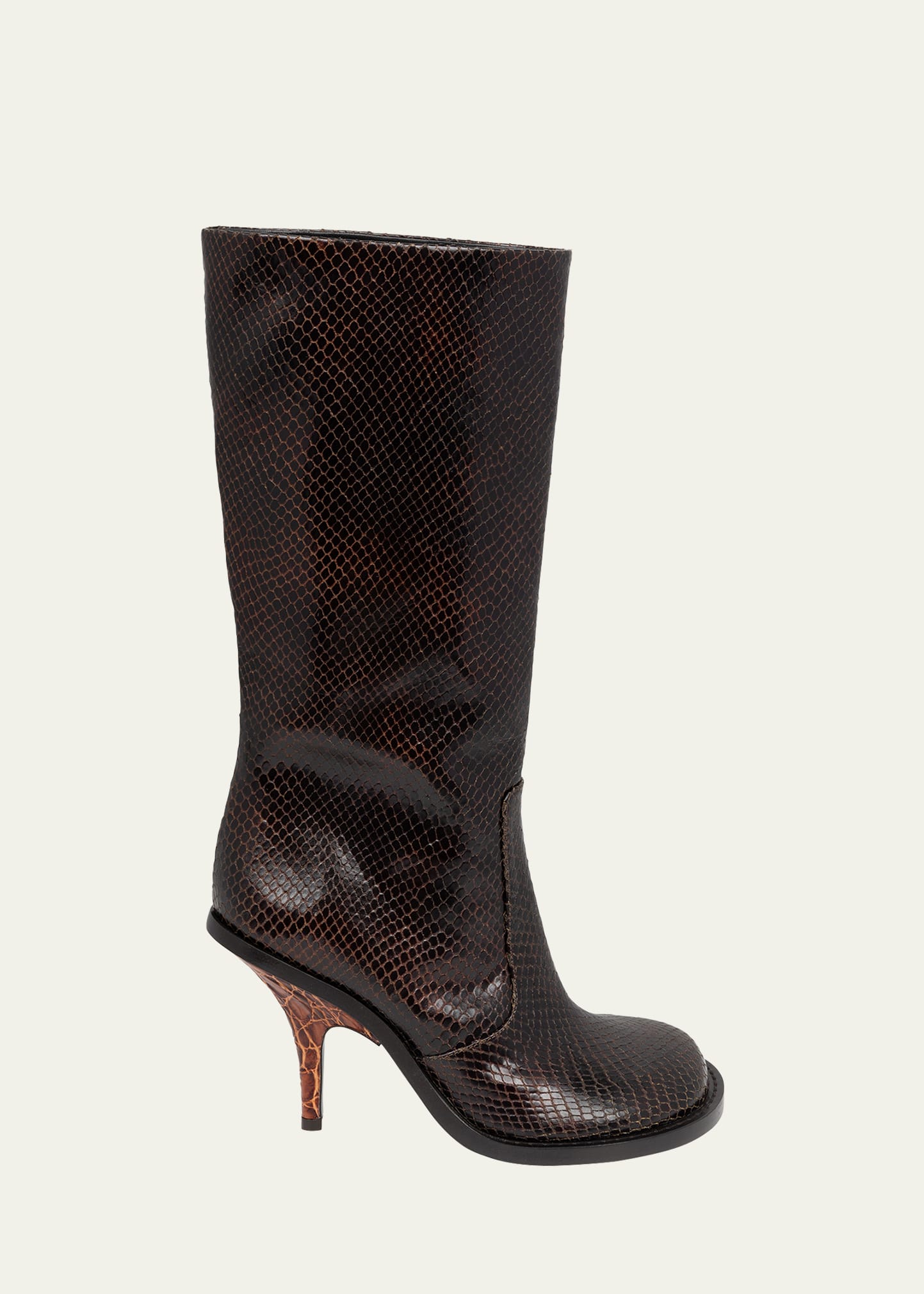 Dries Van Noten Python Stamped Leather Knee-High Boots - Bergdorf