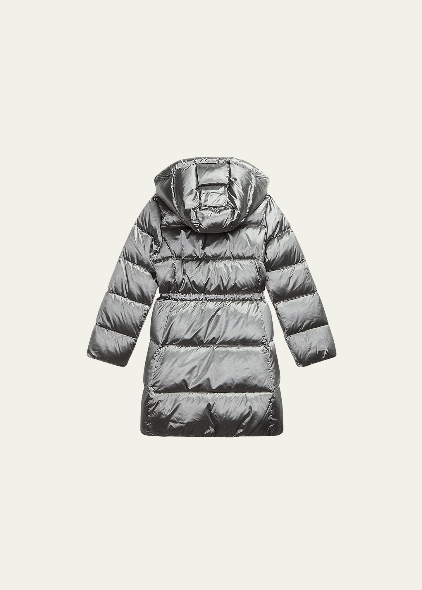 Polo Ralph Lauren Girl's Celia Metallic Long Hooded Down Jacket