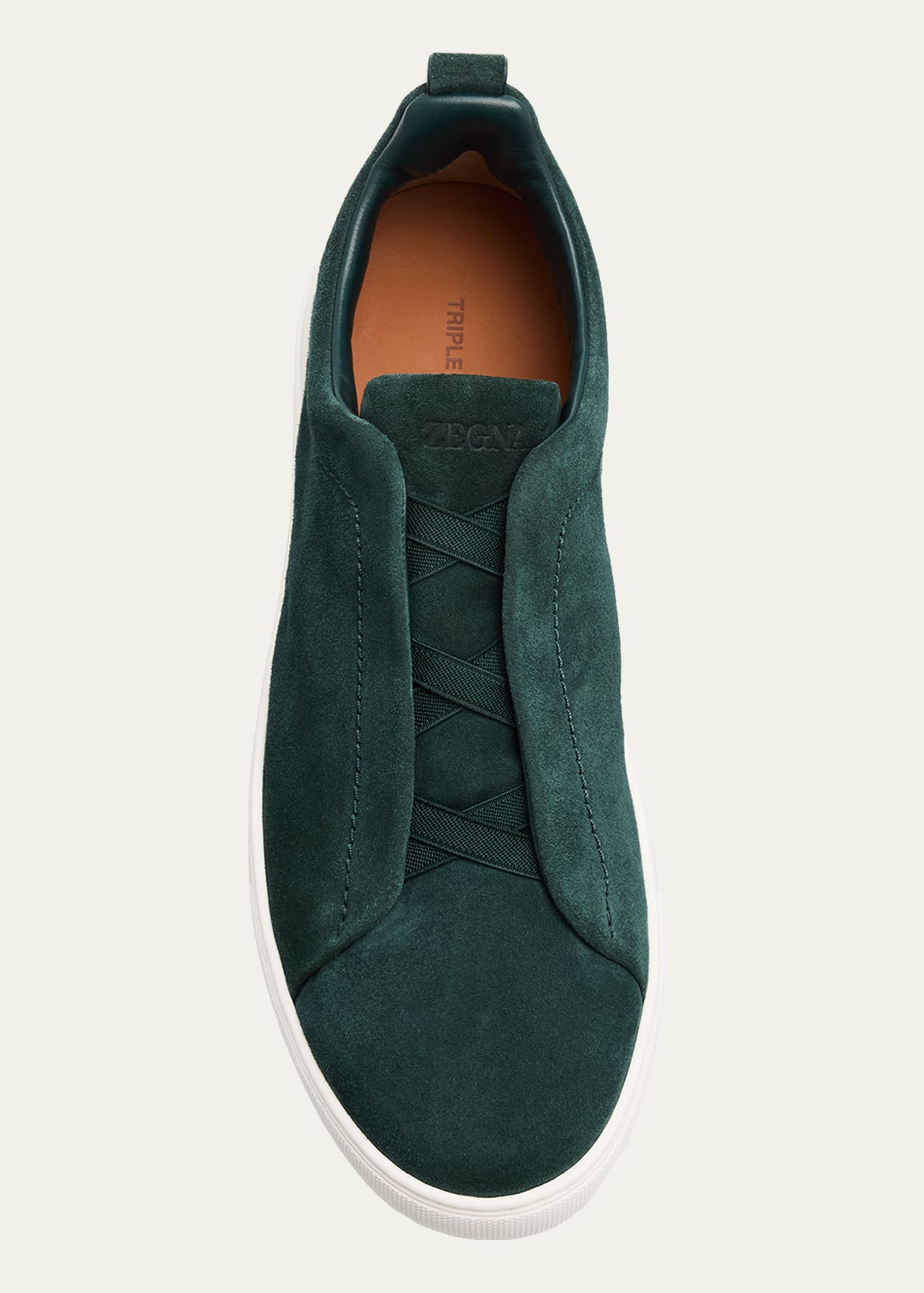 ZEGNA Men's Suede Triple Stitch Slip-On Sneakers - Bergdorf Goodman