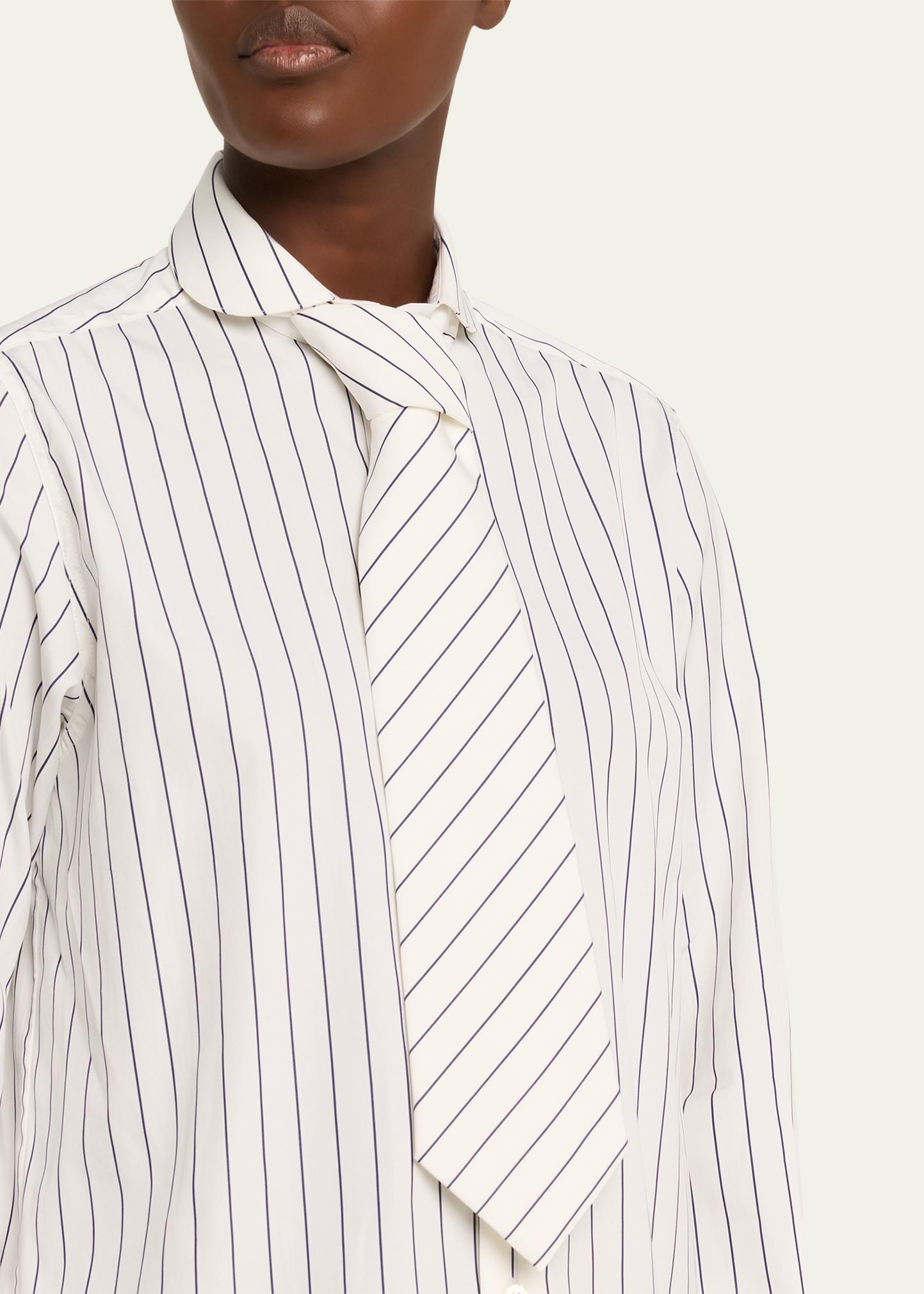 Sebline Striped Neck-Tie Button-Down Shirt - Bergdorf Goodman