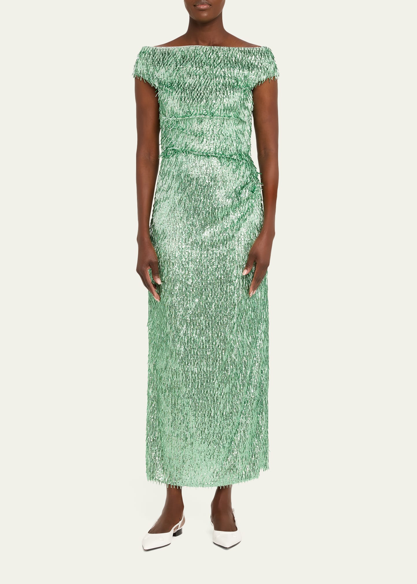 green gavin fringe midi dress Green Fringe Dress