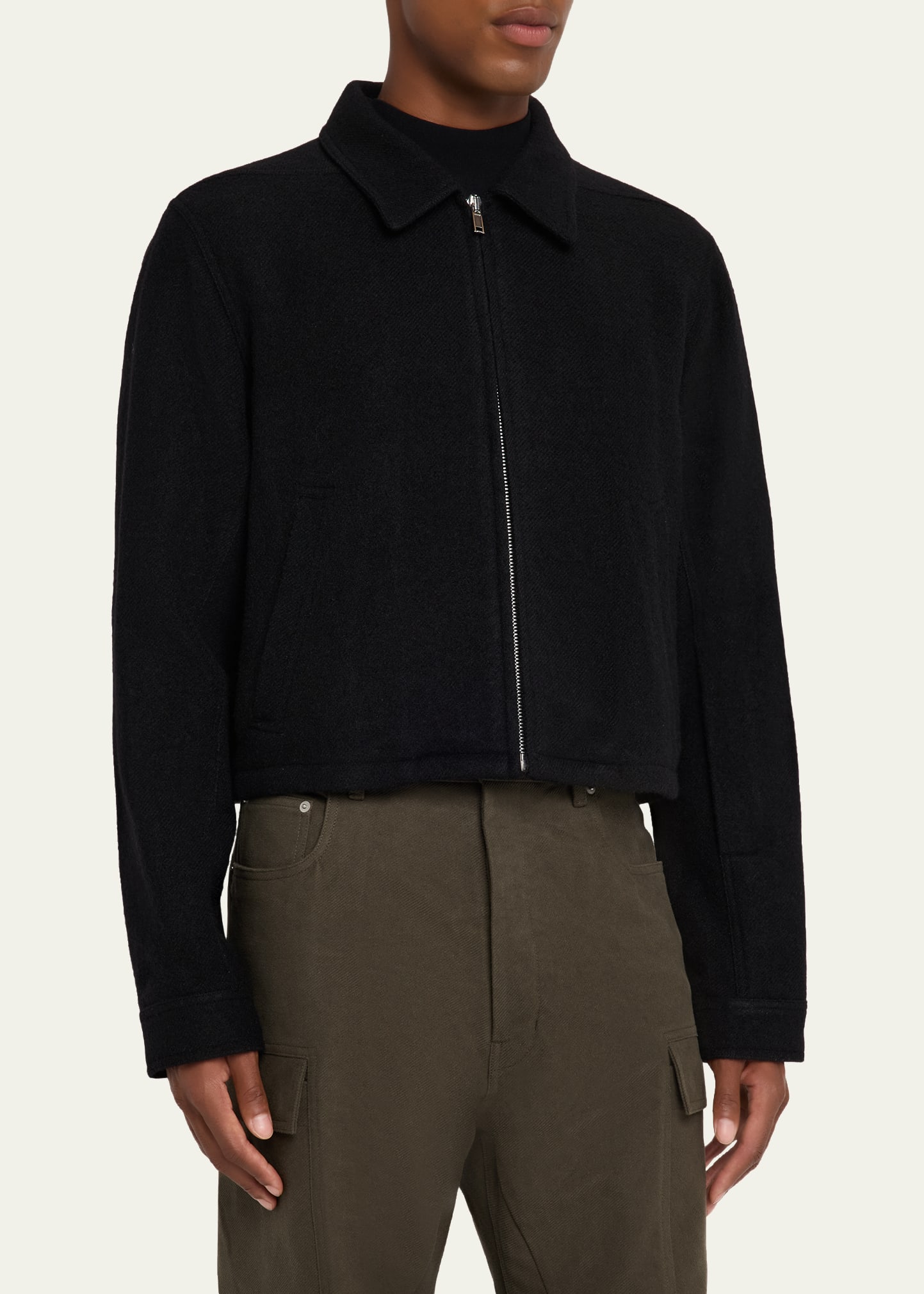 Rick Owens Men's Alice Wool Cropped Full-Zip Blouson - Bergdorf