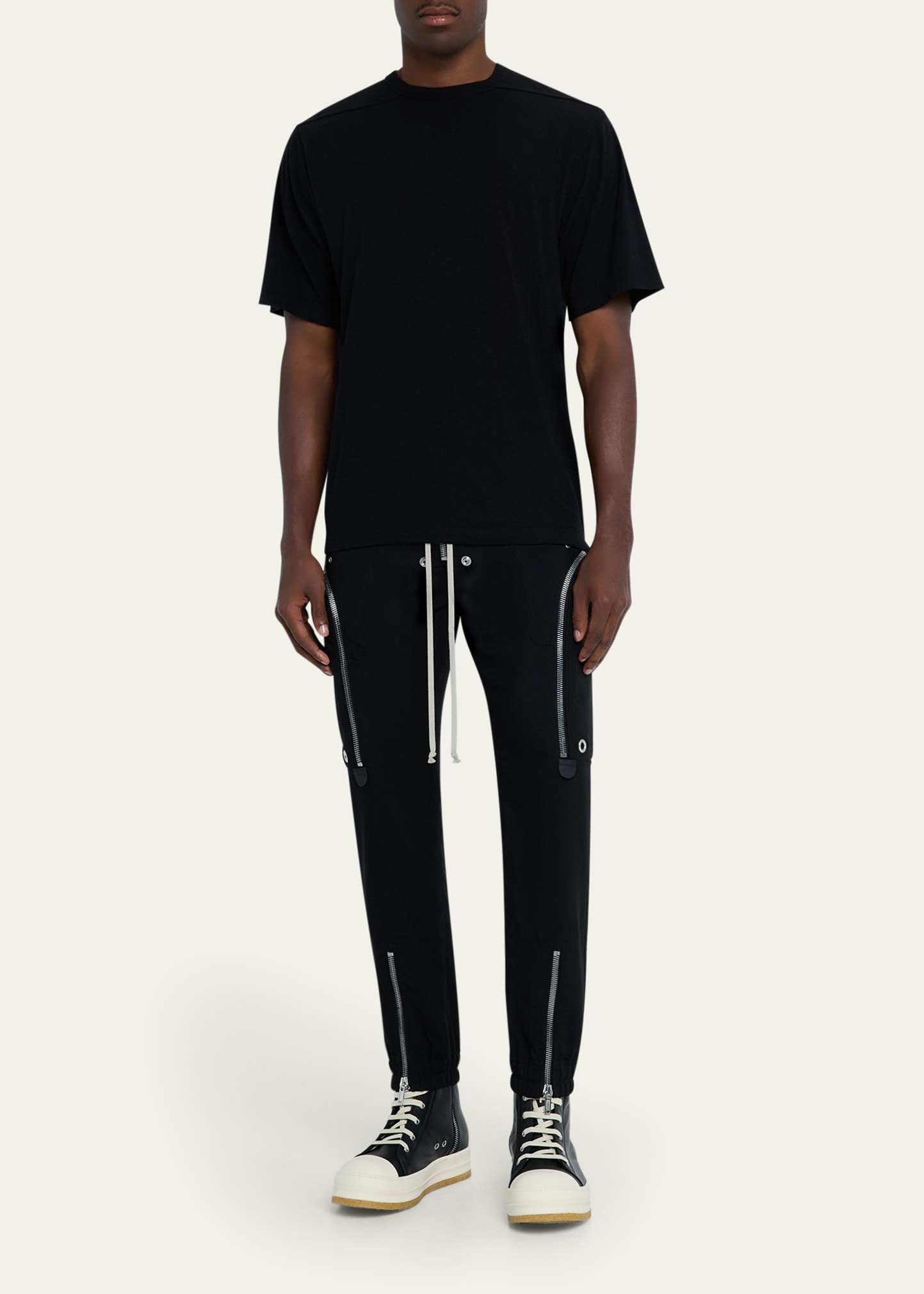 Rick Owens Men's Zipped Wool Drawstring Pants - Bergdorf Goodman