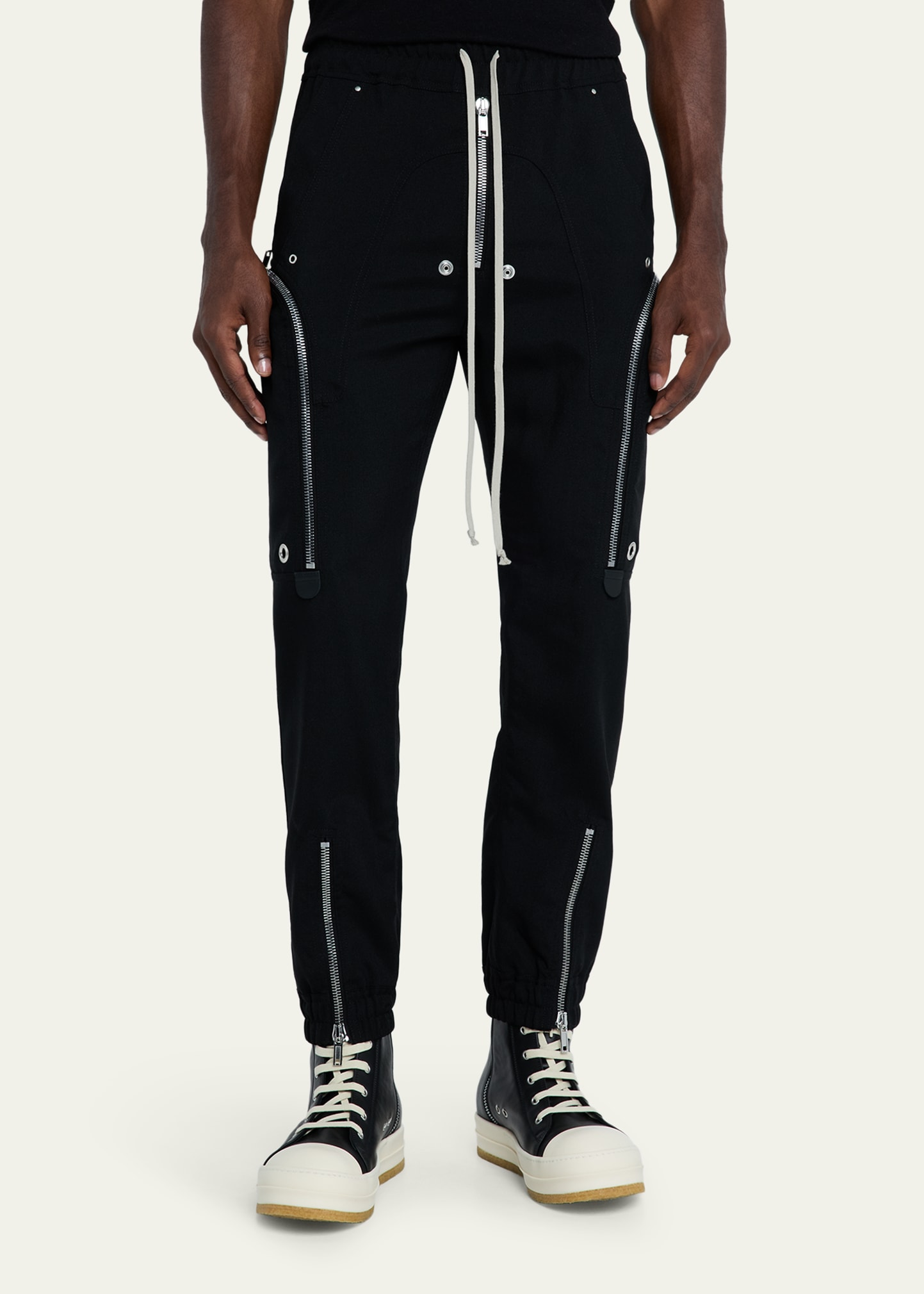 Rick Owens Men's Zipped Wool Drawstring Pants - Bergdorf Goodman