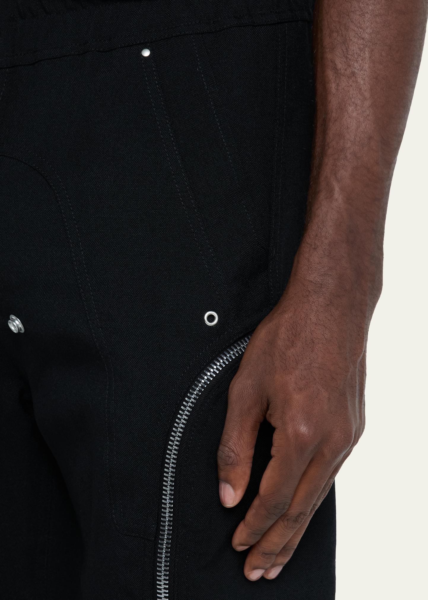 Rick Owens Men's Zipped Wool Drawstring Pants - Bergdorf Goodman