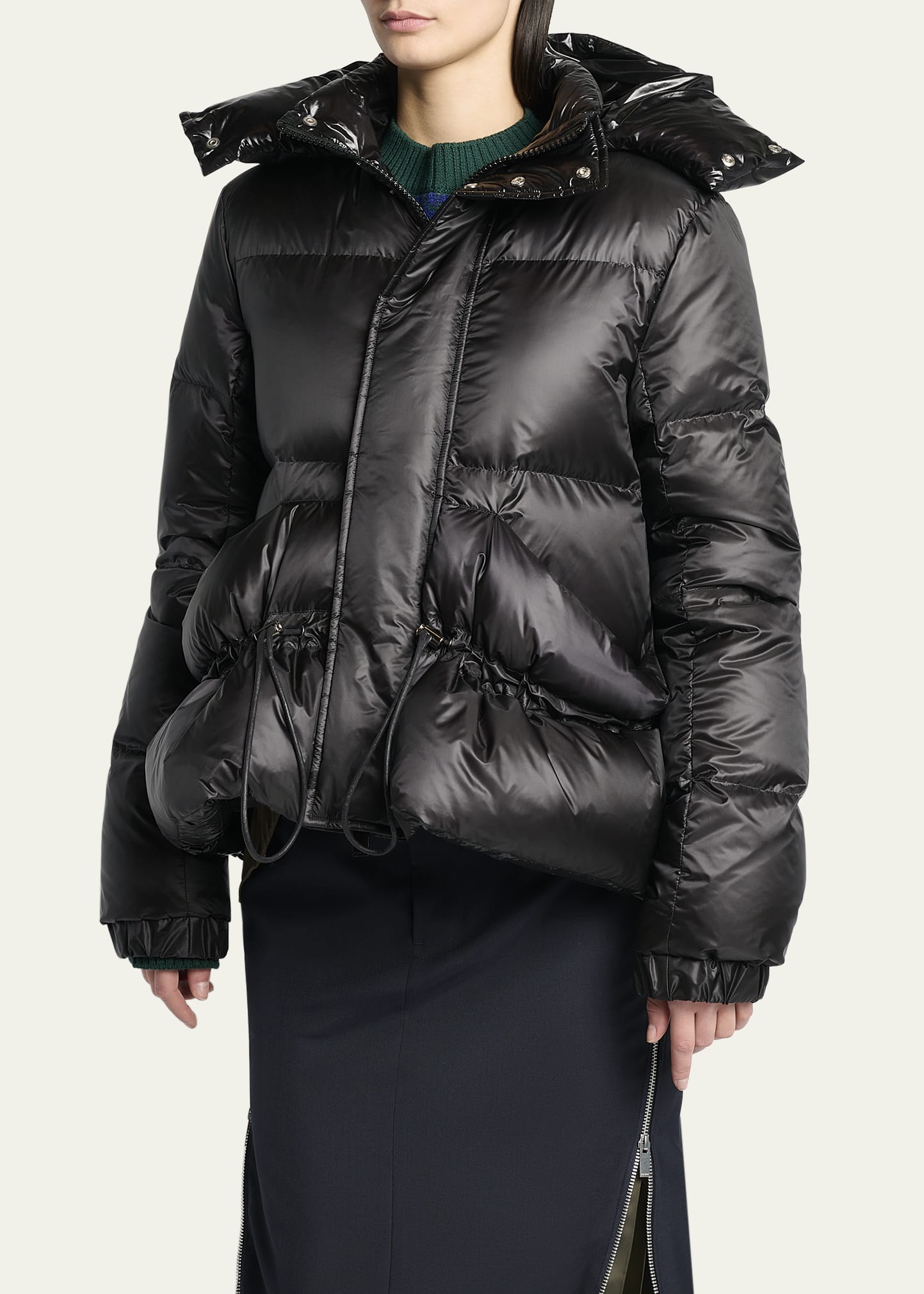 SACAI Puffer Jacket With Detachable Hood - Bergdorf Goodman
