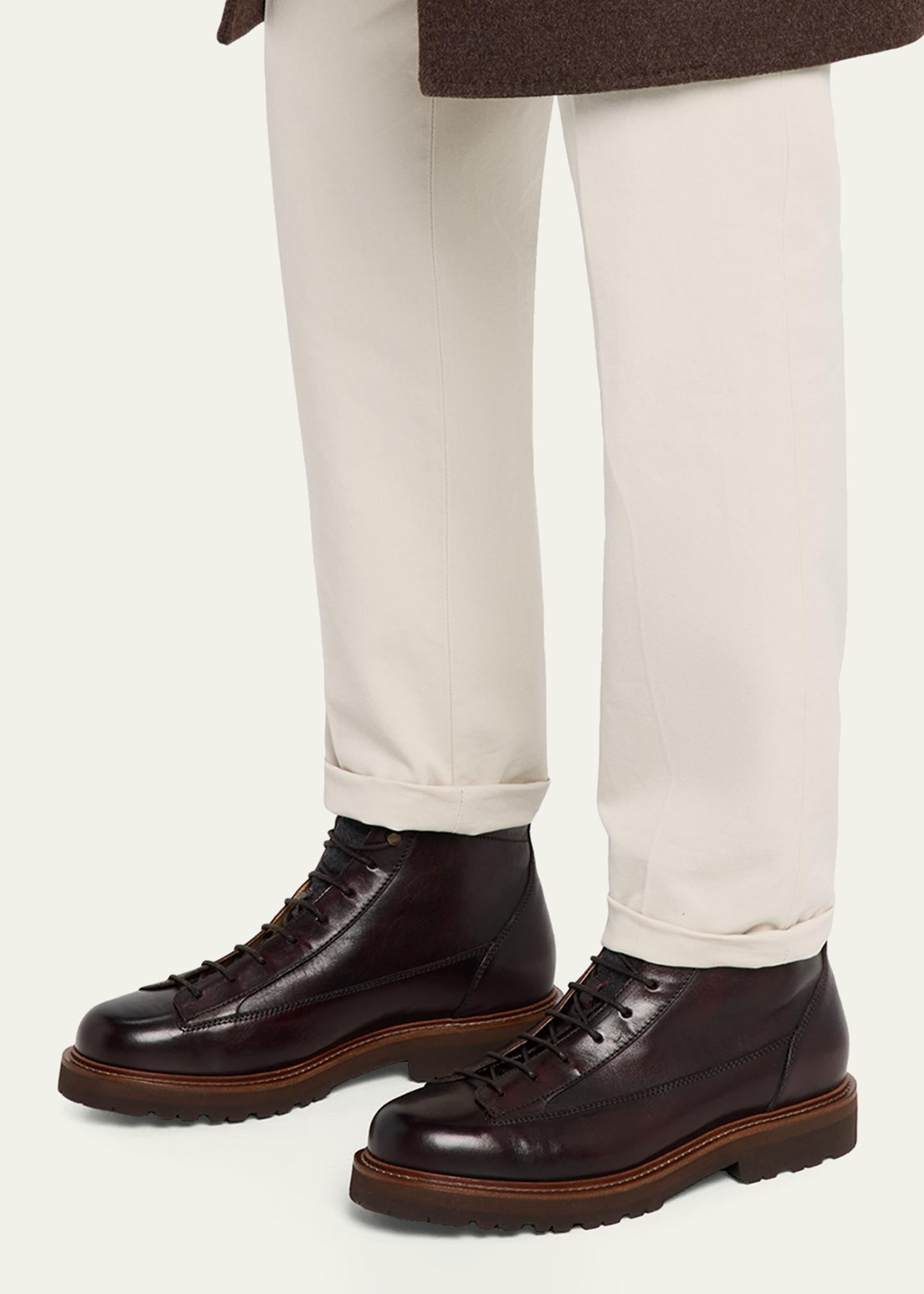 【ドンルク】＊BRUNELLO CUCINELLI＊ウールコートL Brunello Cucinelli Men's Leather Wool-Tongue Hiking Ankle Boots