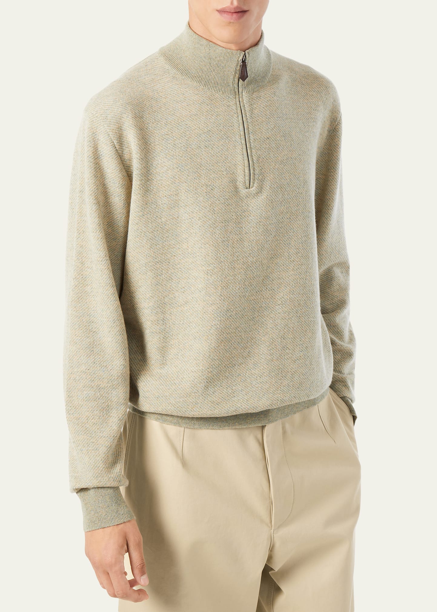 Loro Piana Men's Roadster Cashmere Quarter-Zip Sweater - Bergdorf