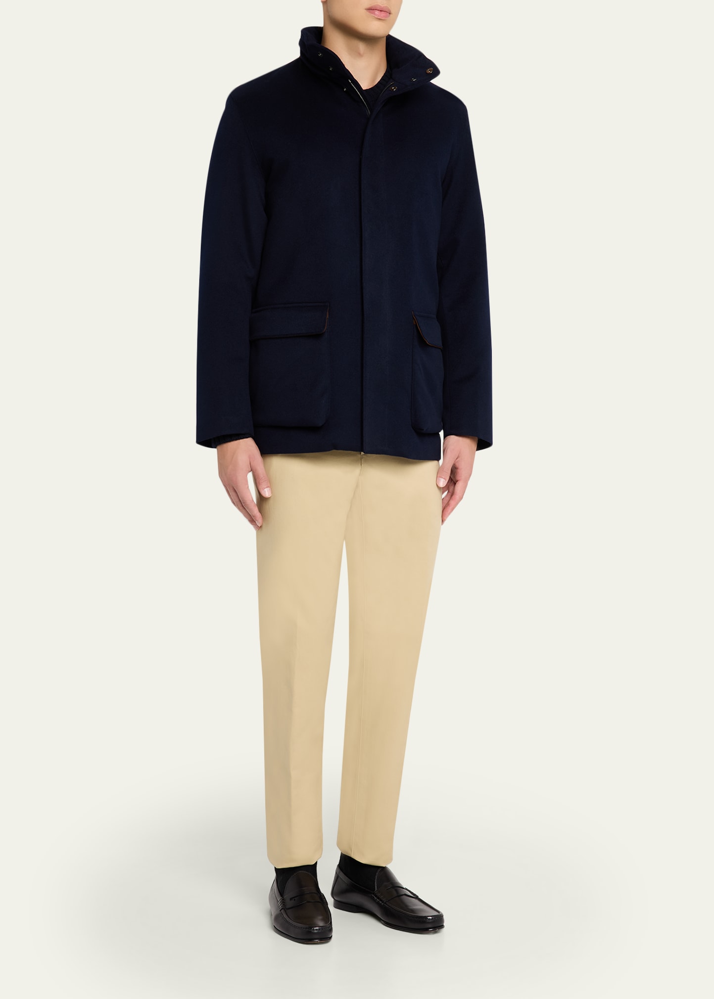 Loro Piana Men's Winter Voyager Baby Cashmere Caban Jacket