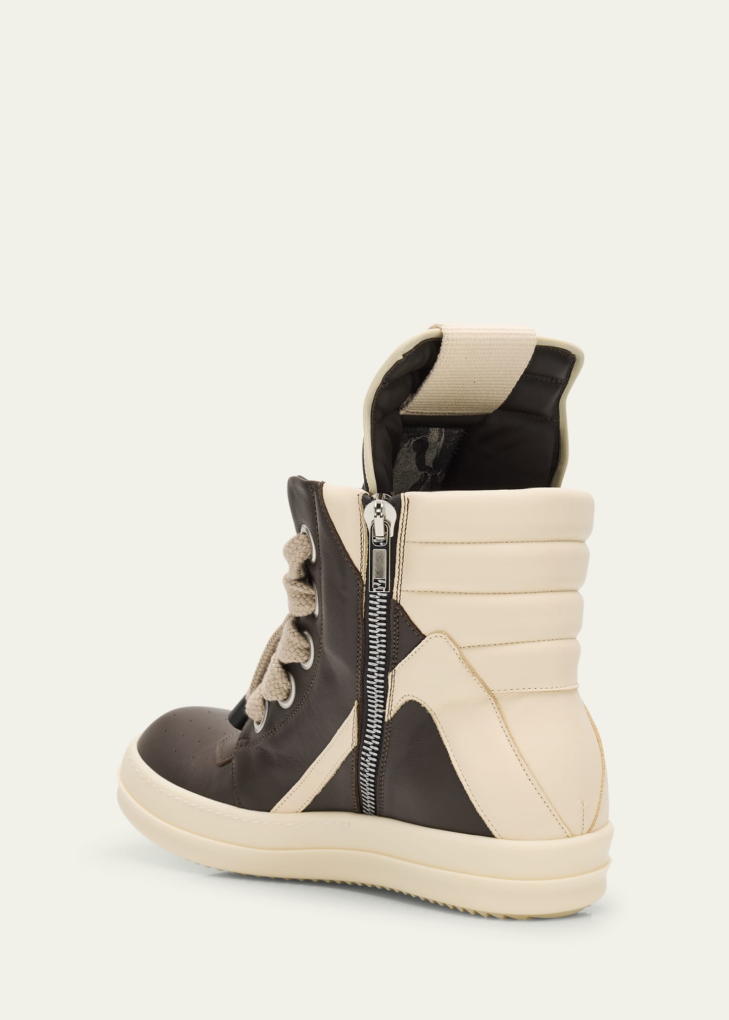 Rick Owens Men's Jumbolace Geobasket Leather High-Top