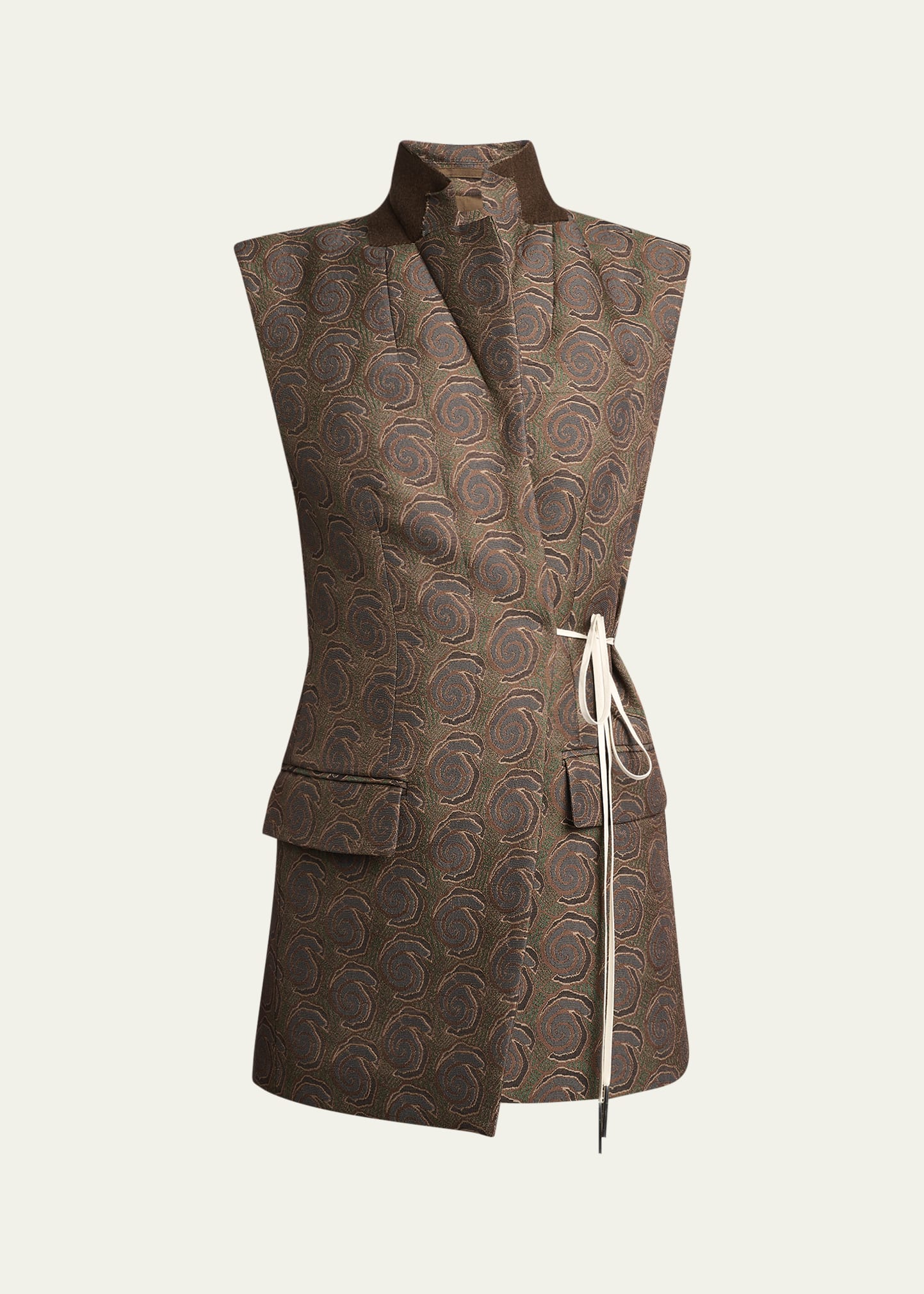 Dries Van Noten Swirl Jacquard Wrap Vest - Bergdorf Goodman