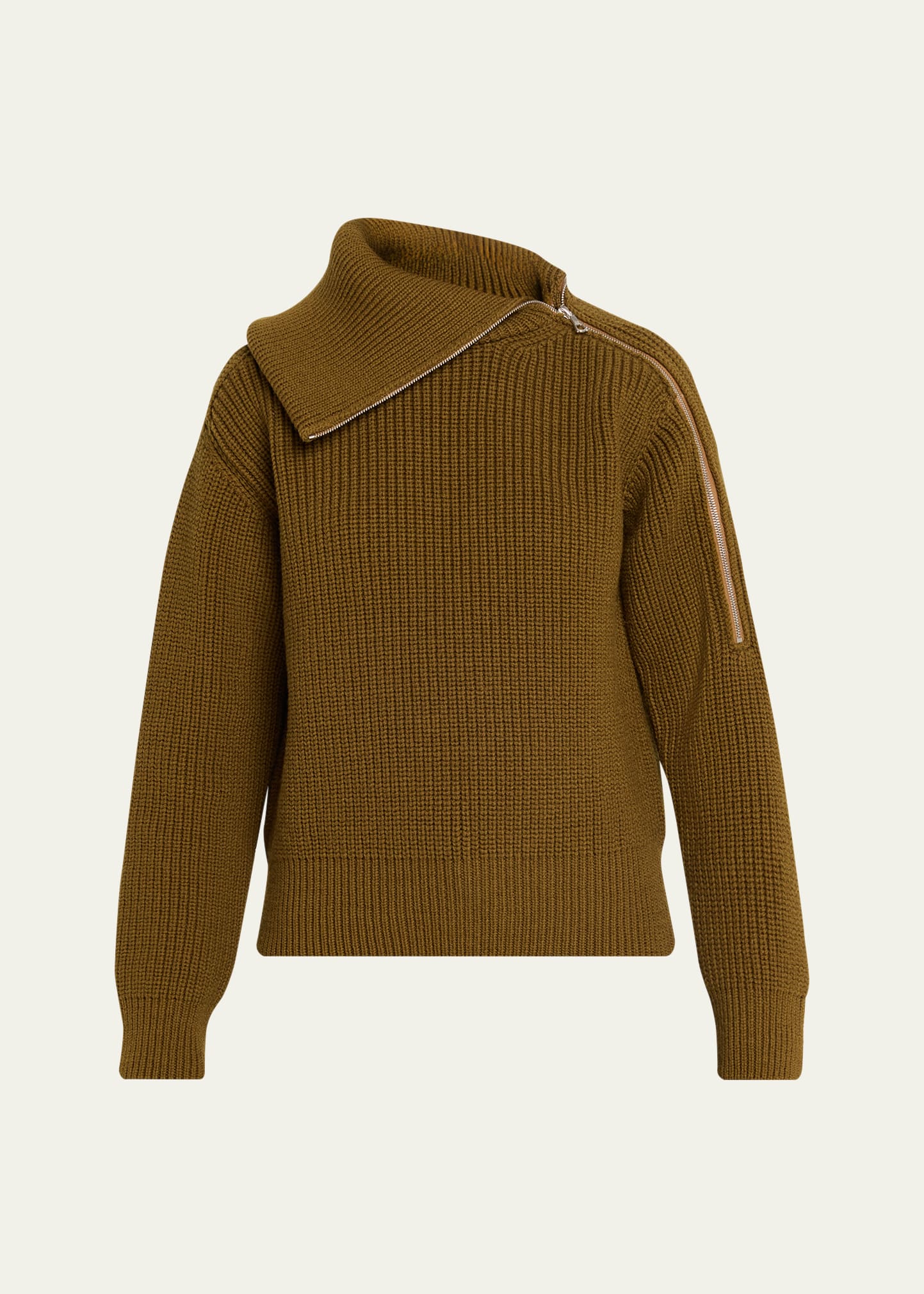 Dries Van Noten Talim Zipped Wool Turtleneck Sweater - Bergdorf