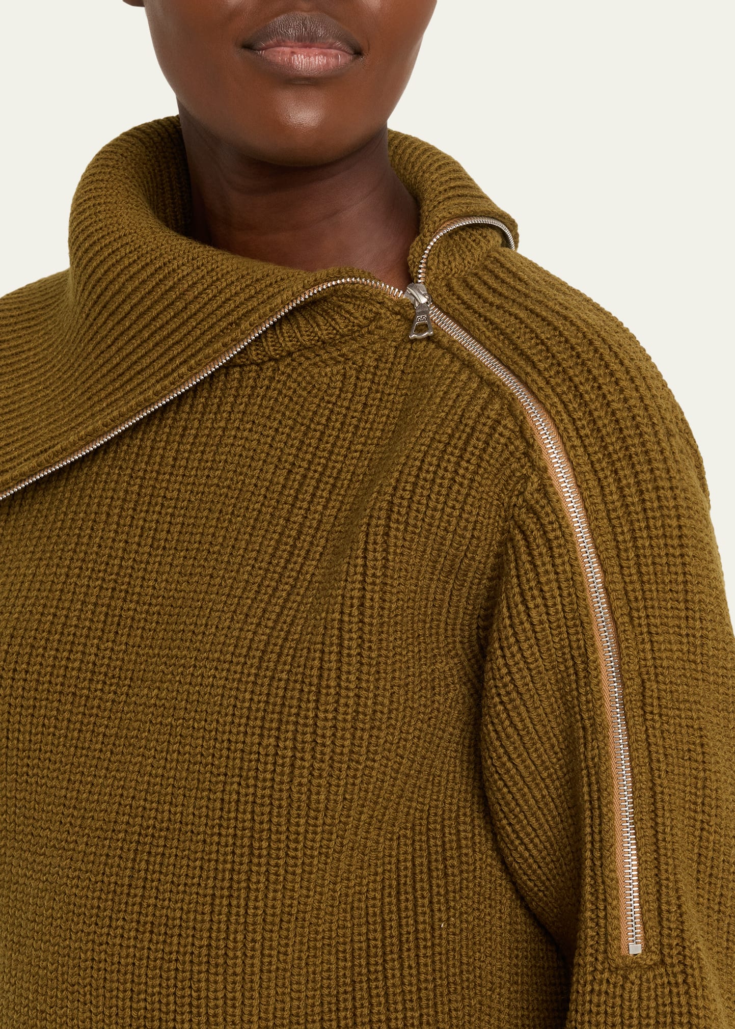 Dries Van Noten Talim Zipped Wool Turtleneck Sweater - Bergdorf