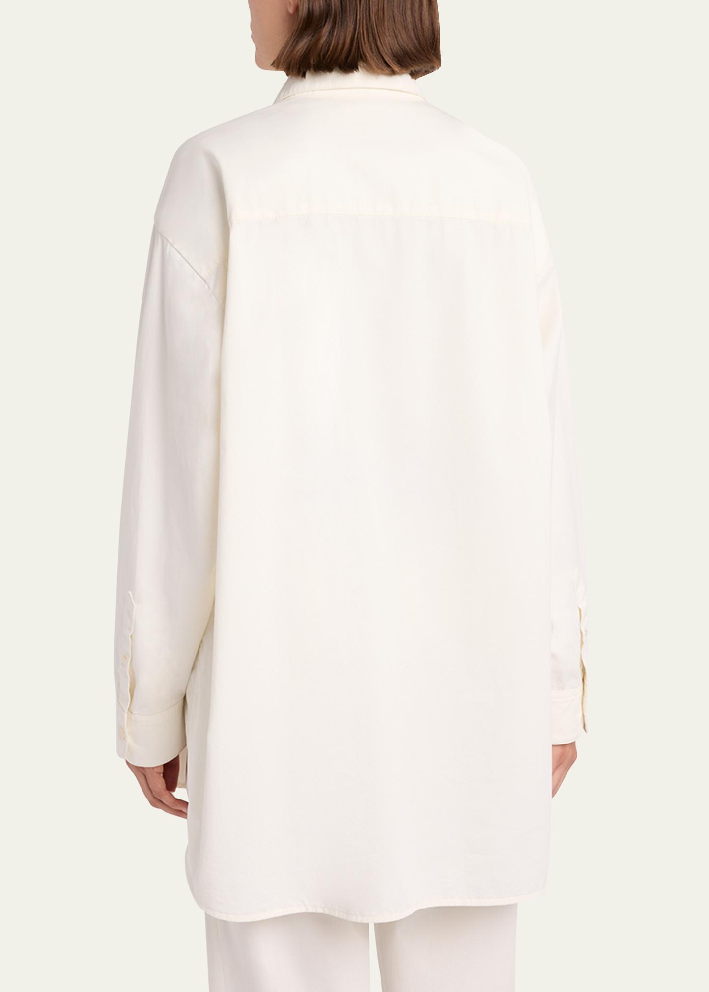THE ROW Luka Cotton-Cashmere Button-Down Shirt - Bergdorf Goodman