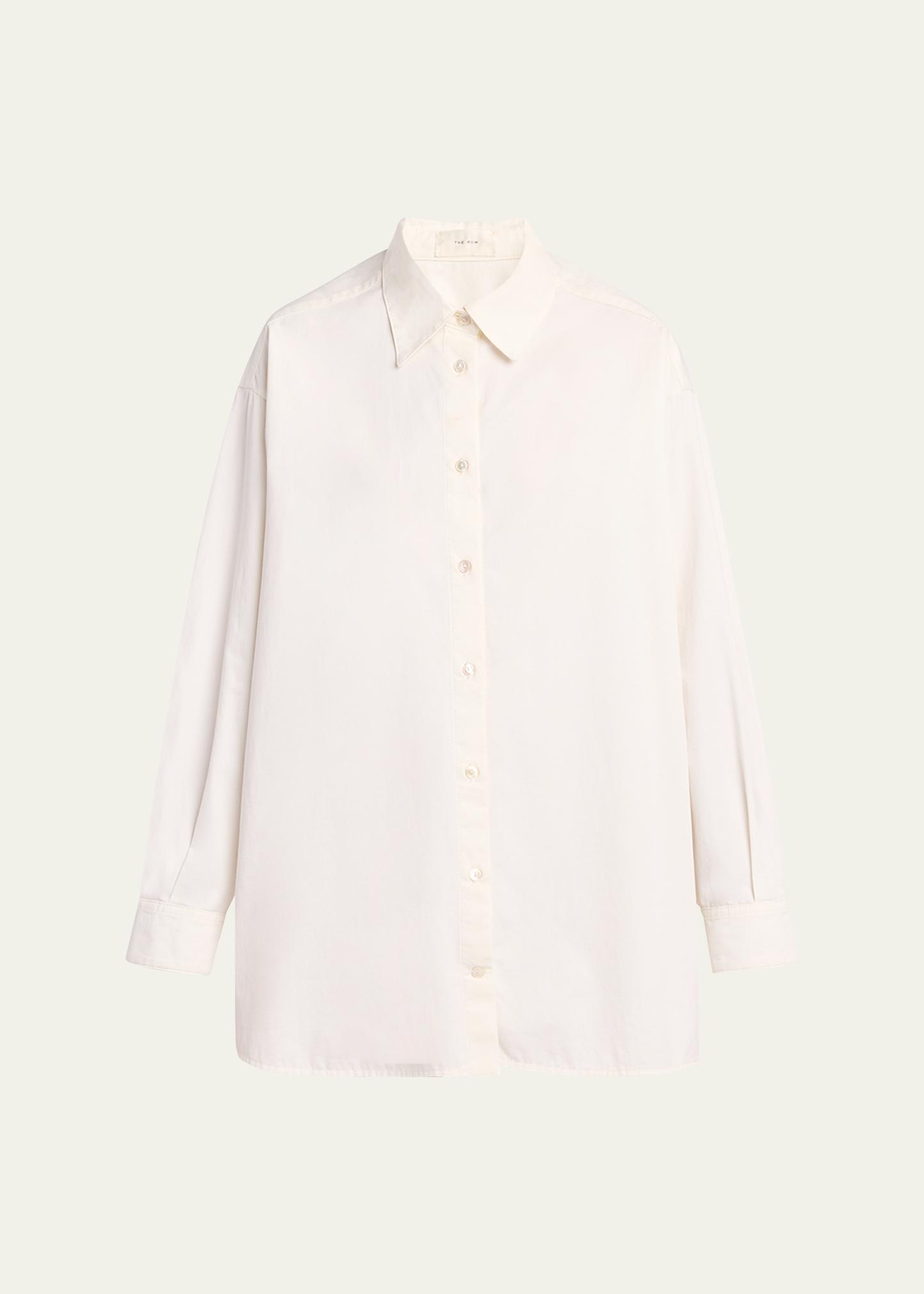THE ROW Luka Cotton-Cashmere Button-Down Shirt - Bergdorf Goodman