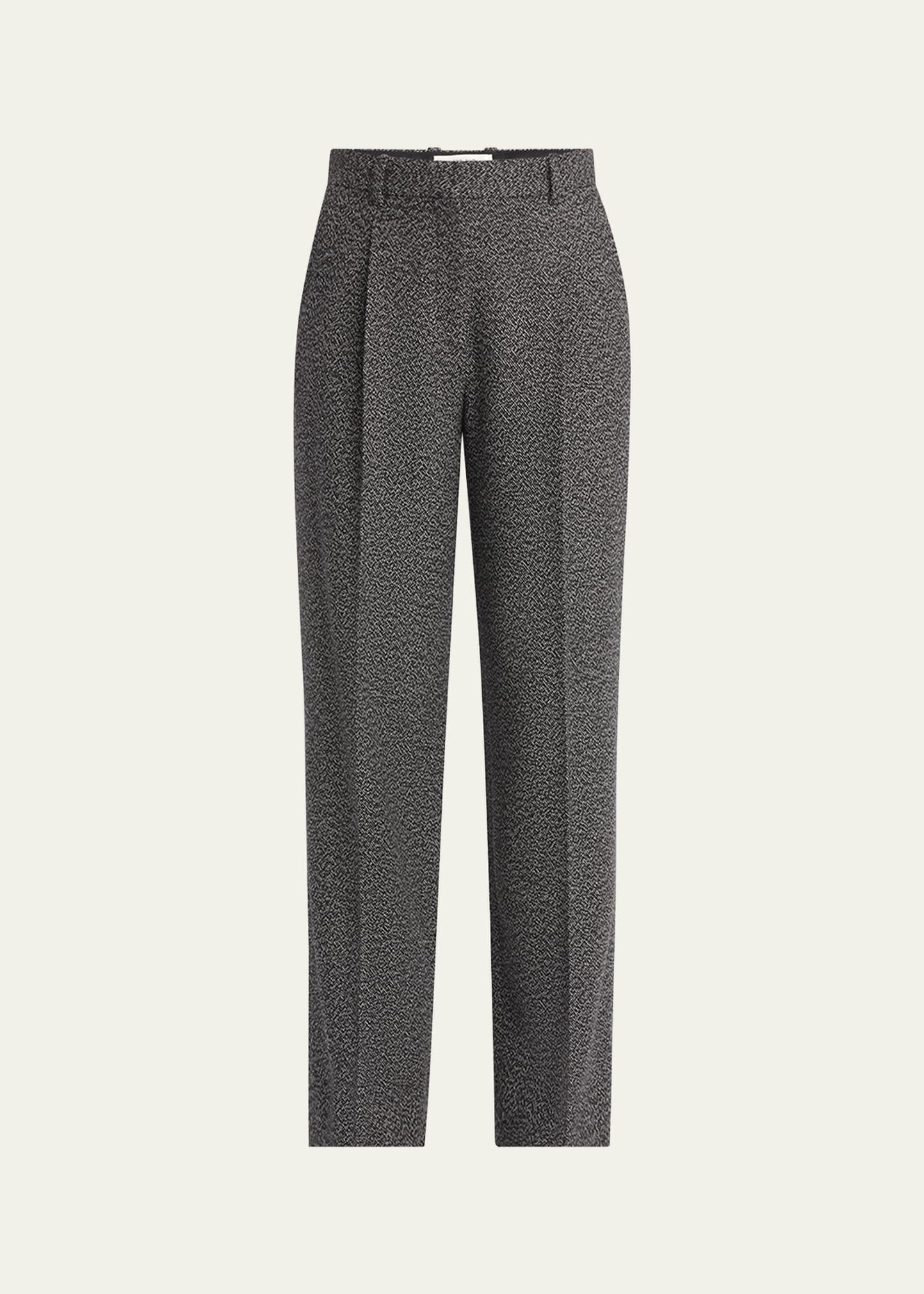 THE ROW Mikkela Pleated Cashmere Straight-Leg Pants - Bergdorf Goodman