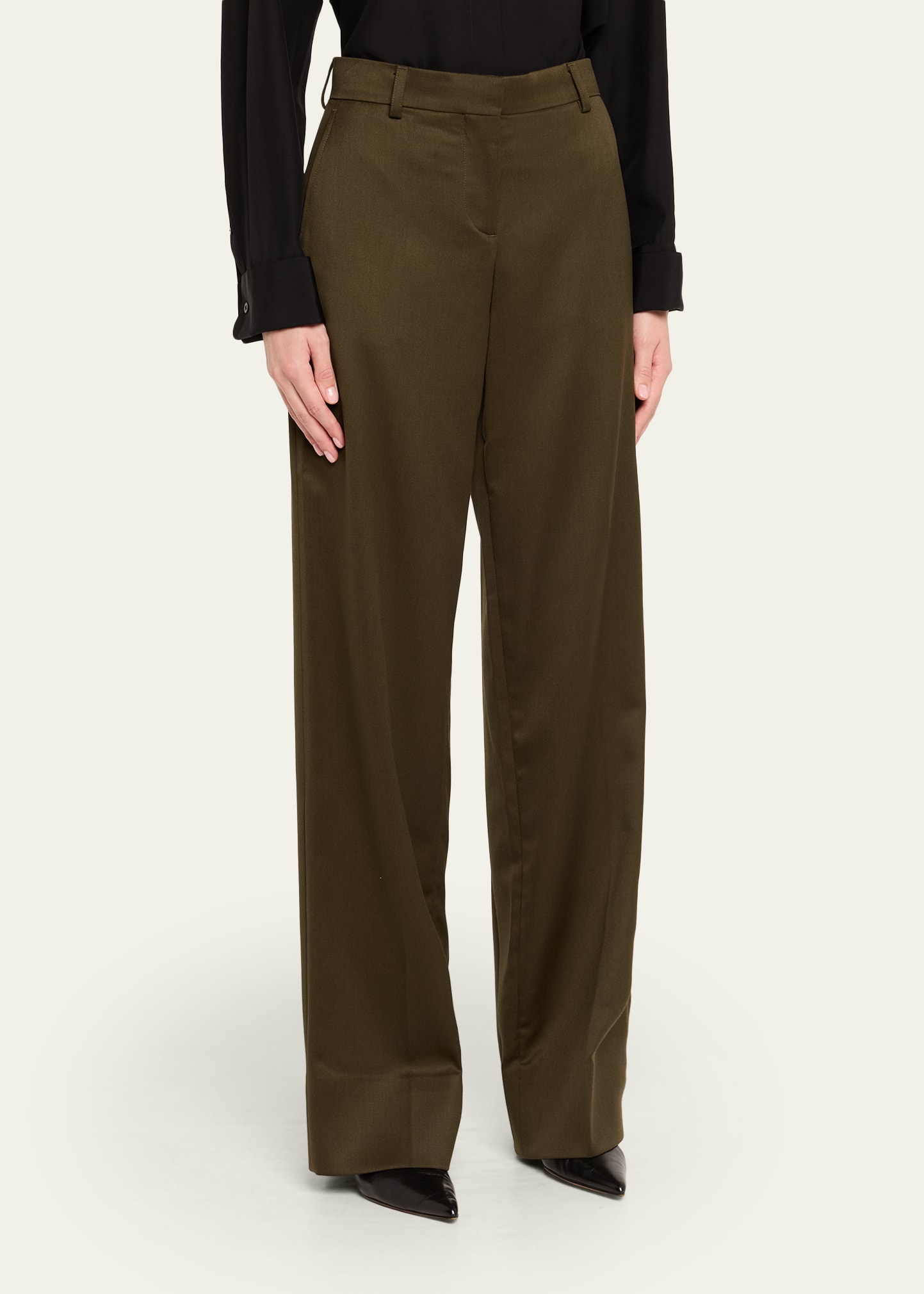 Stella McCartney Tailored Wool Wide-Leg Trousers - Bergdorf