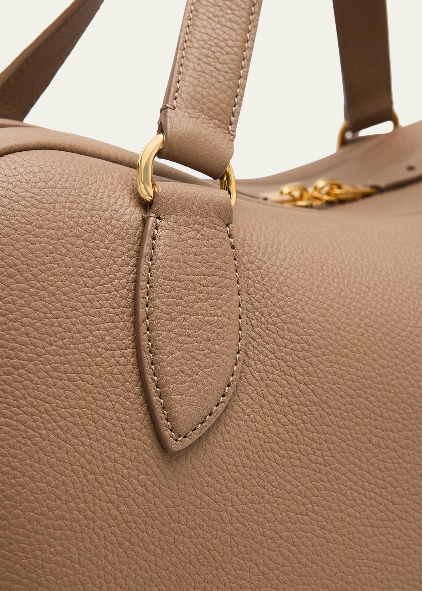 Loro Piana Needle Medium Fine Grain Leather Shoulder Bag
