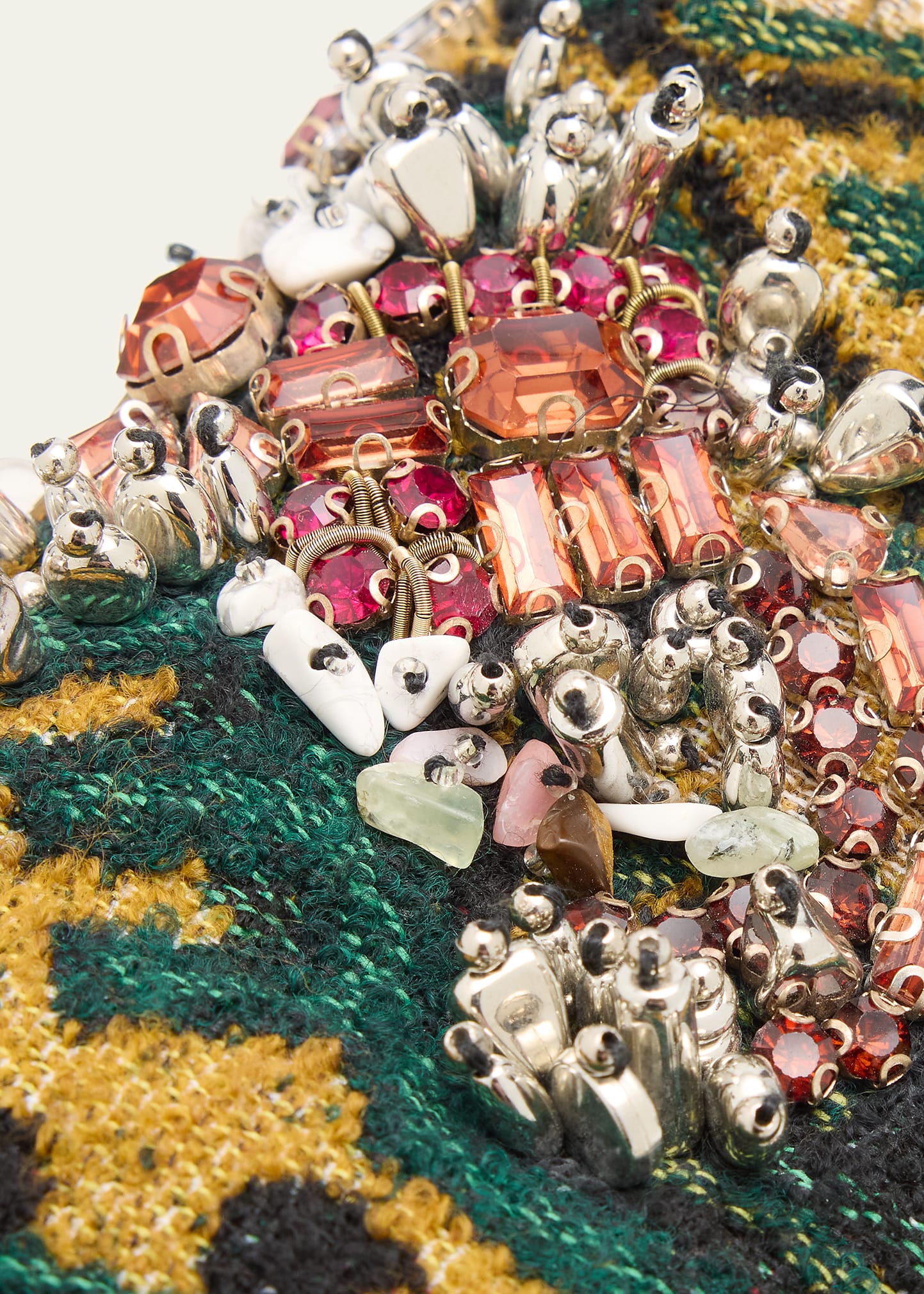 Dries Van Noten Micro Envelope Flap Embellished Jacquard Clutch