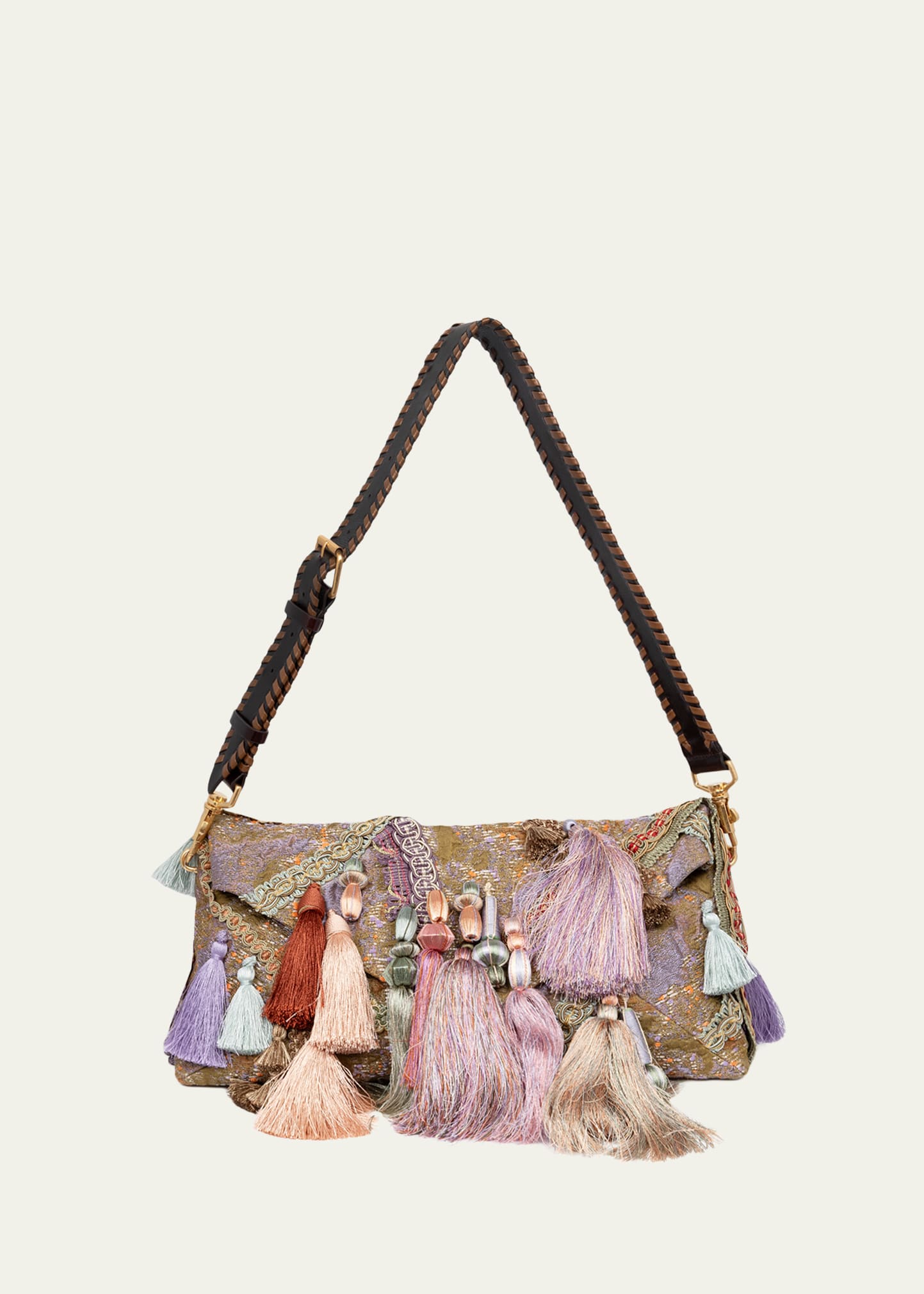 Dries Van Noten Soutache-Trim Tassel Shoulder Bag - Bergdorf Goodman