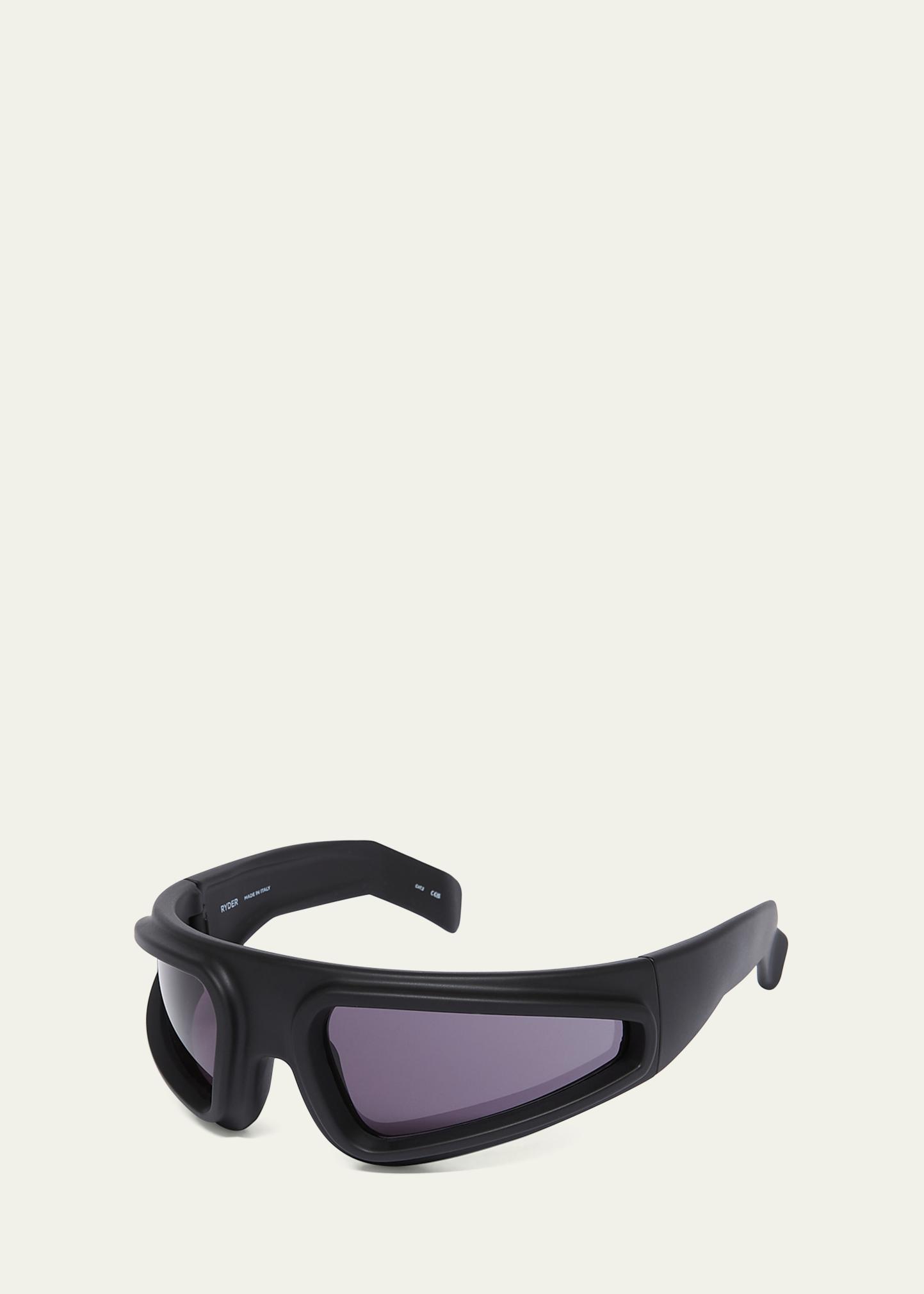 Rick Owens Men's Ryder Acetate and Nylon Wrap-Around Sunglasses