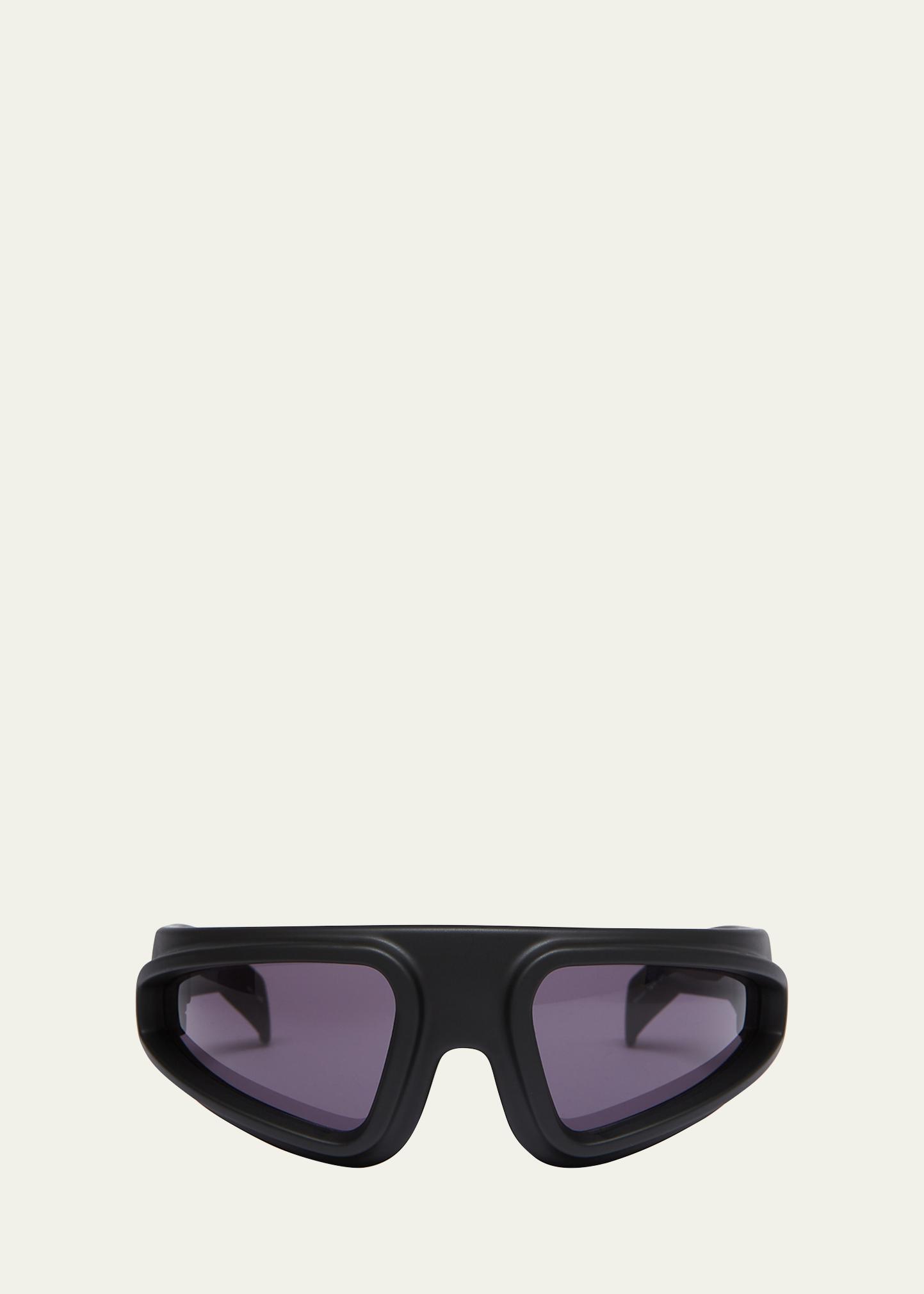 Rick Owens ラバーサンダル　43 Rick Owens Men's Ryder Acetate and Nylon Wrap-Around Sunglasses