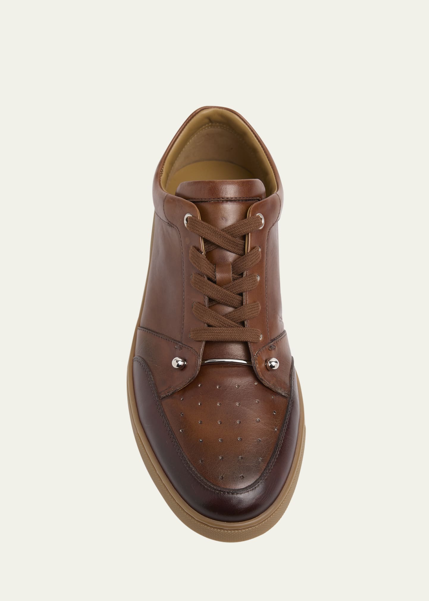 Christian Louboutin Men's Chambelisneak Collar-Pin Leather Low-Top