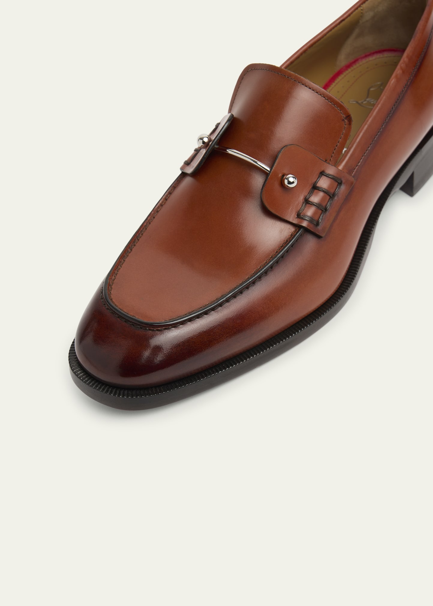 Christian Louboutin Men's Chambelimoc Collar-Pin Leather Loafers