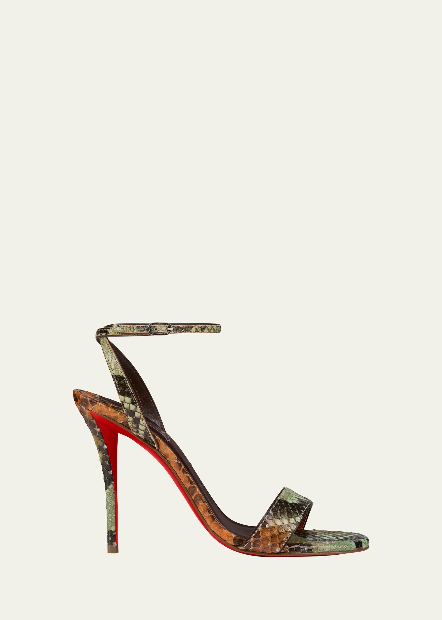 Christian Louboutin 100mm Miss Z Snakeskin Red Sole Sandals