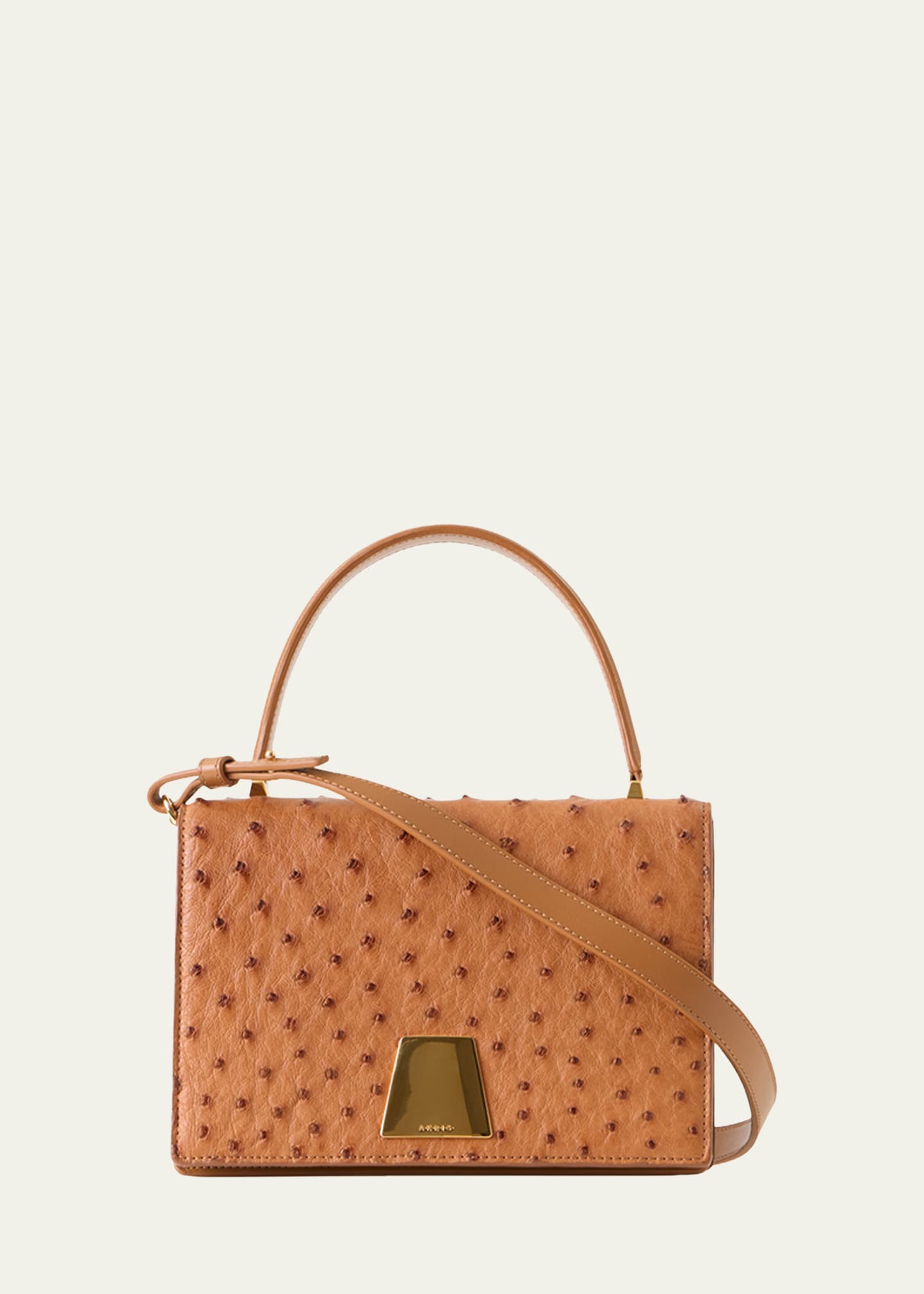 Akris Alice Small Ostrich Leather Top-Handle Bag - Bergdorf Goodman