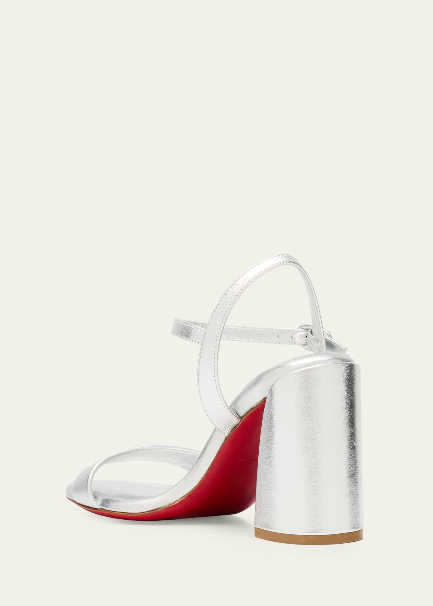 Christian Louboutin 85mm Miss Jane Metallic Leather Ankle-Strap