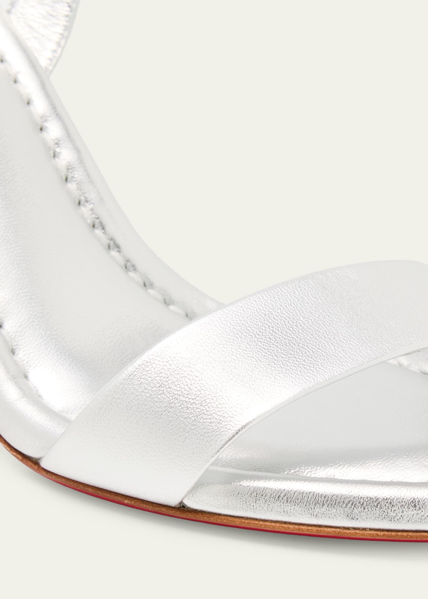 Christian Louboutin シルバーウェッジヒール Christian Louboutin 85mm Miss Jane Metallic Leather Ankle-Strap