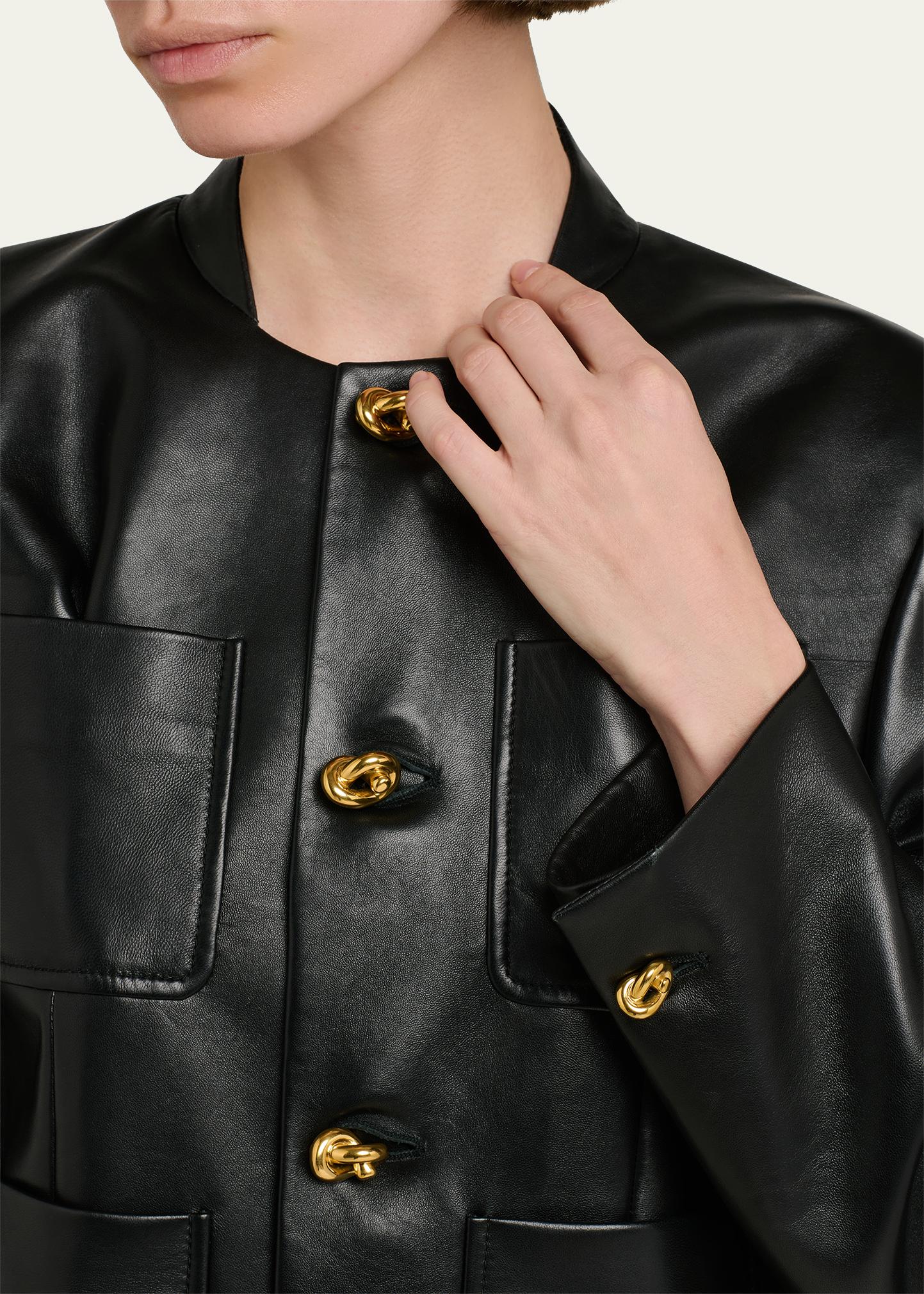 Bottega Veneta Leather Single-Breasted Jacket - Bergdorf Goodman